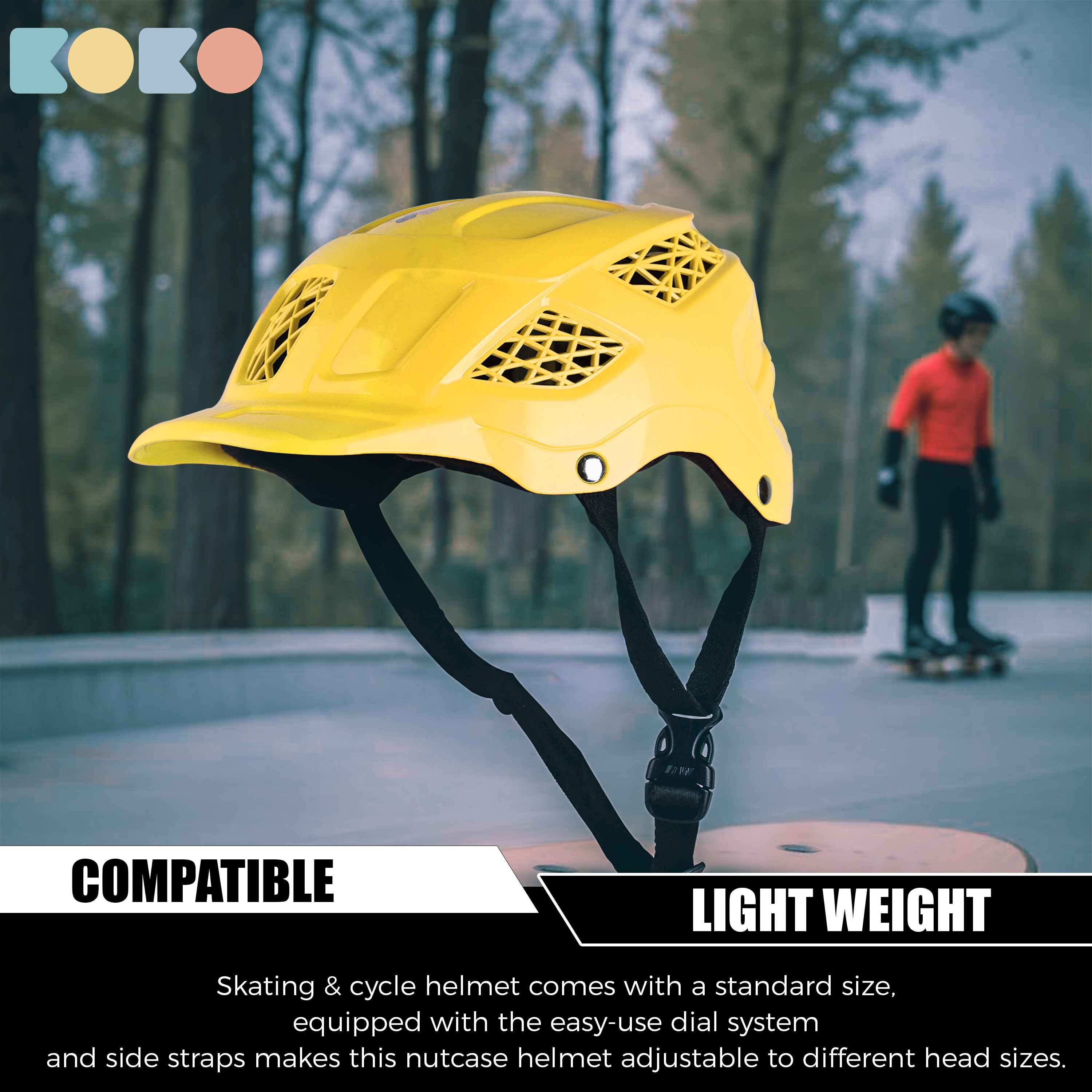 Koko Dragon Skating / Cycling Helmet For Kids- Yellow