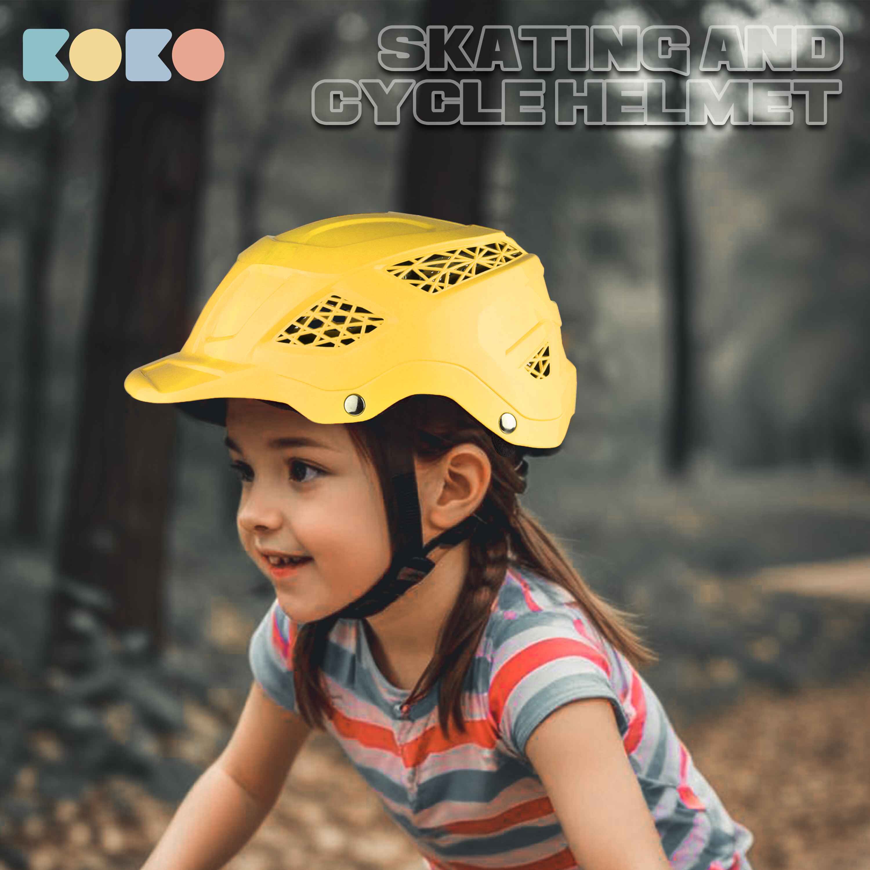 Koko Dragon Skating / Cycling Helmet For Kids- Yellow