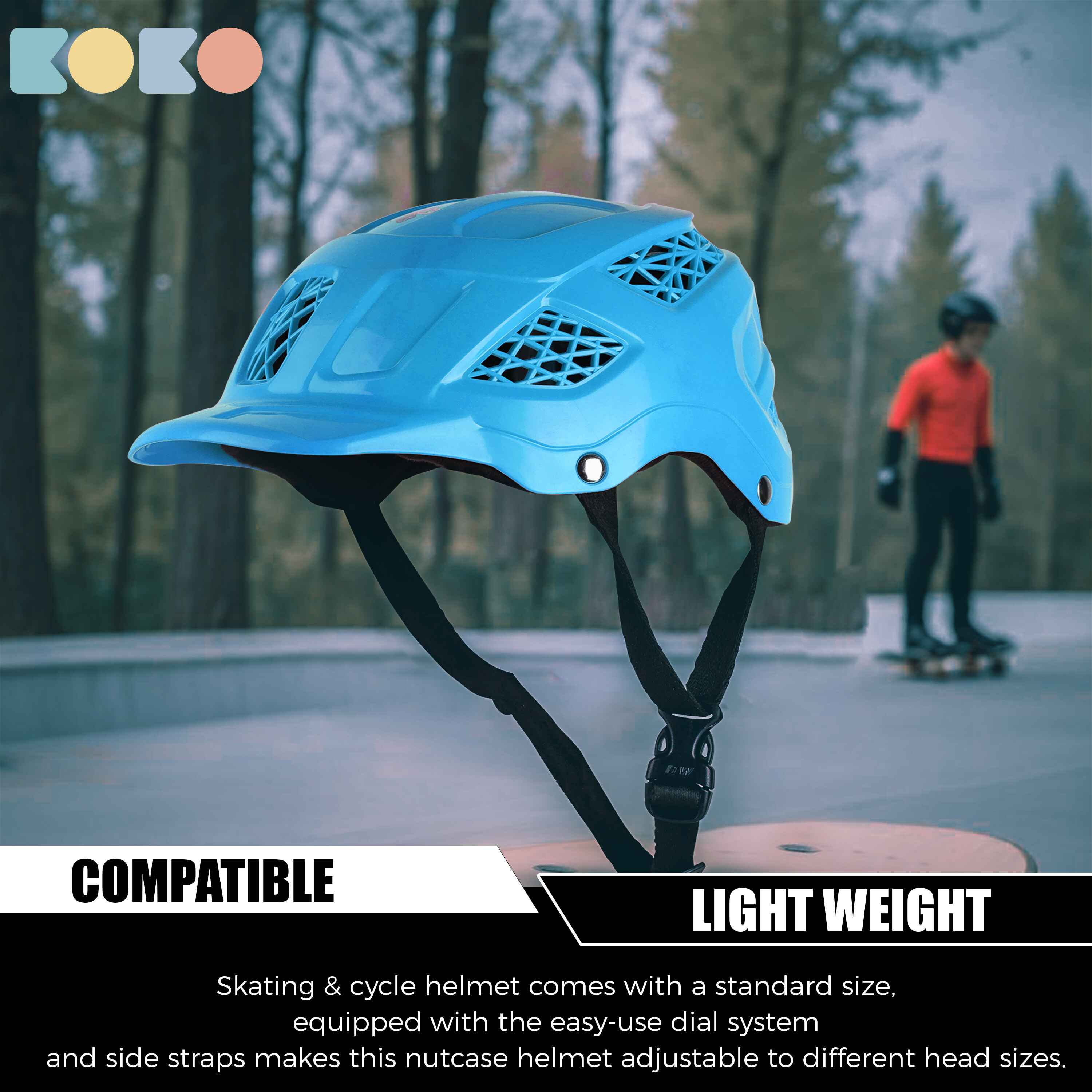 Koko Dragon Skating / Cycling Helmet For Kids- Light Blue