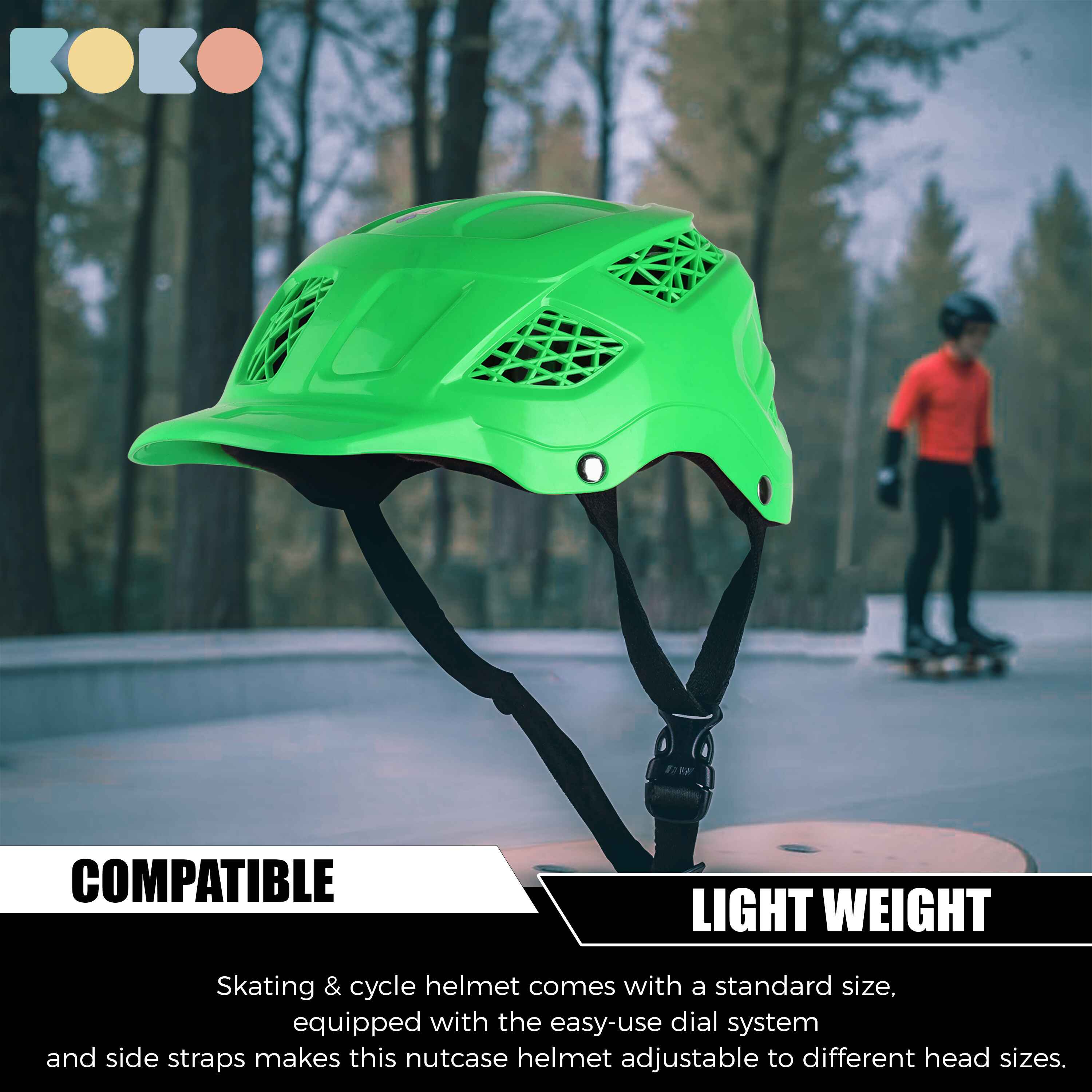 Koko Dragon Skating / Cycling Helmet For Kids- Green