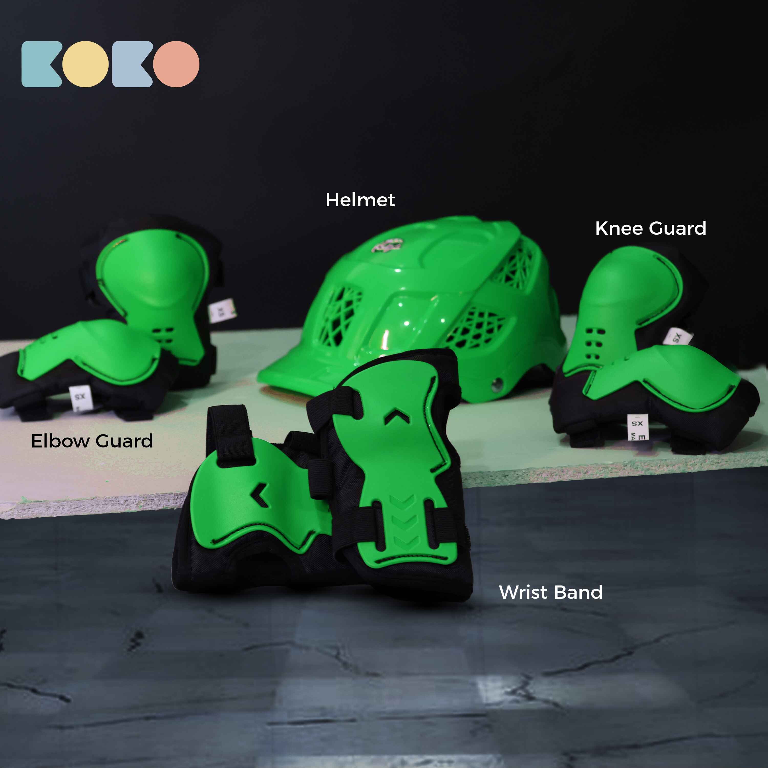 Koko Dragon Skating / Cycling Helmet For Kids- Green