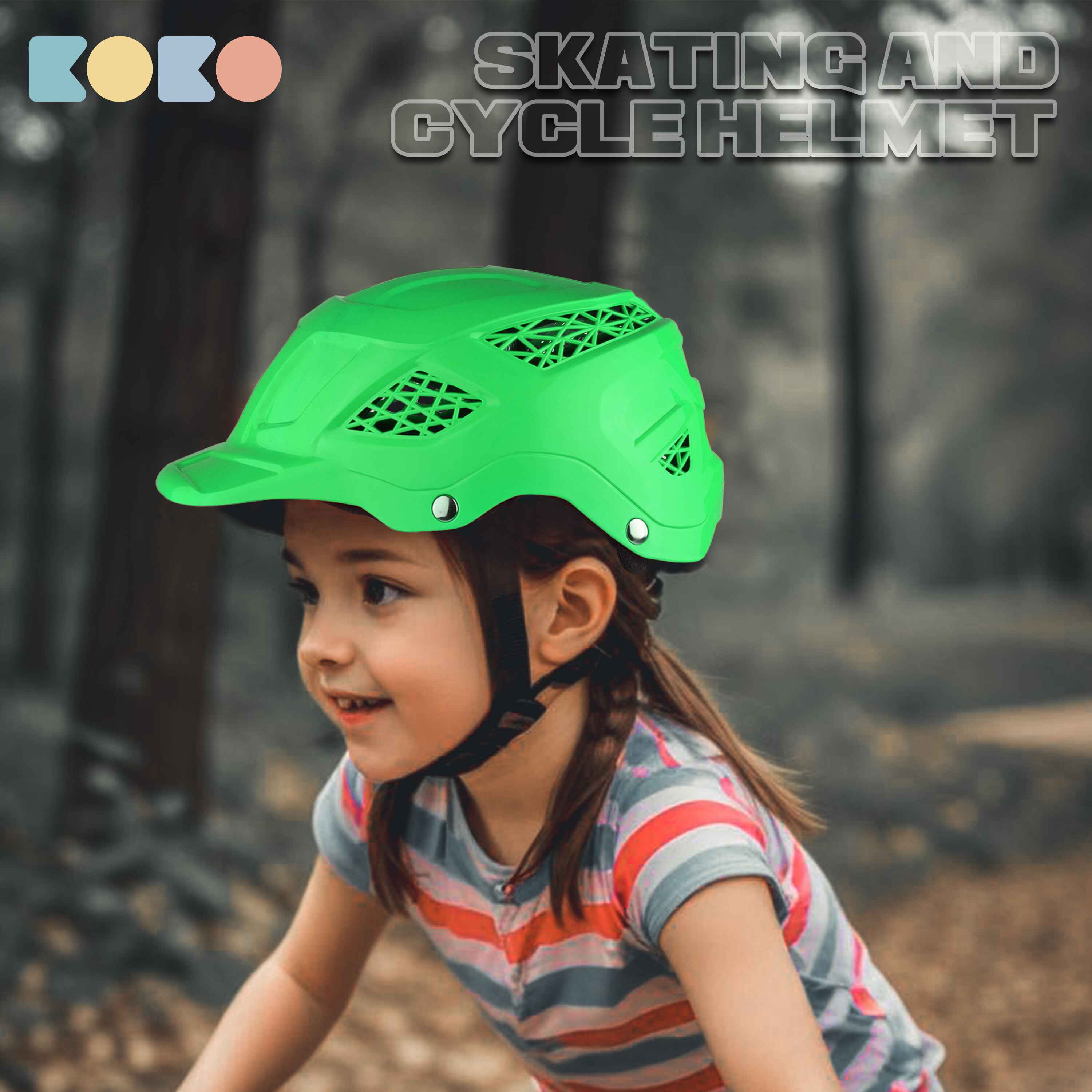 Koko Dragon Skating / Cycling Helmet For Kids- Green