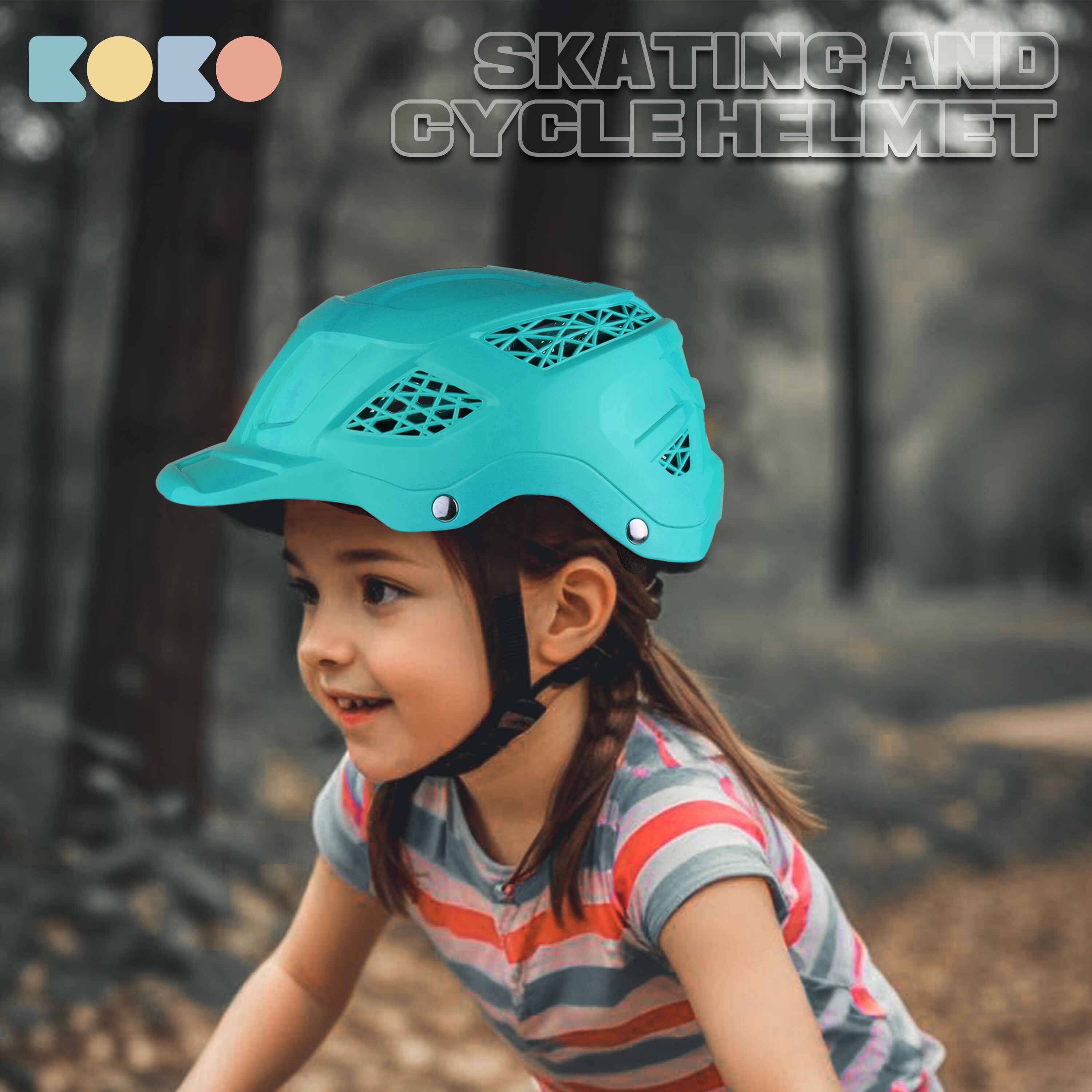 Koko Dragon Skating / Cycling Helmet For Kids- Sea Green