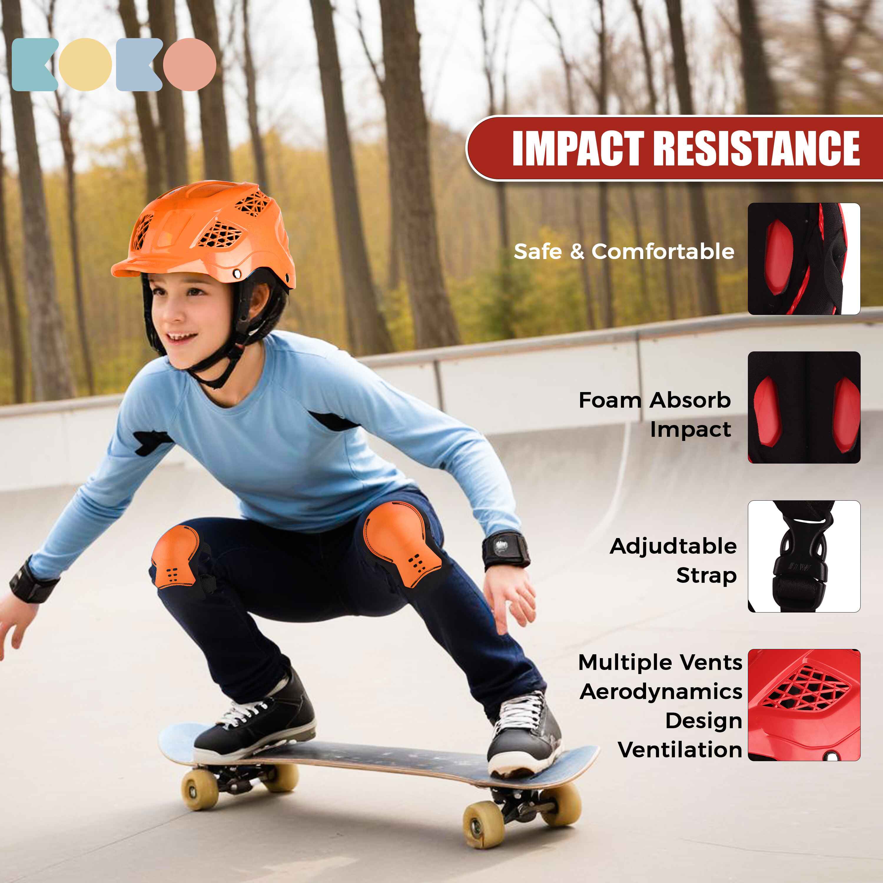 Koko Dragon Skating / Cycling Helmet For Kids- Orange