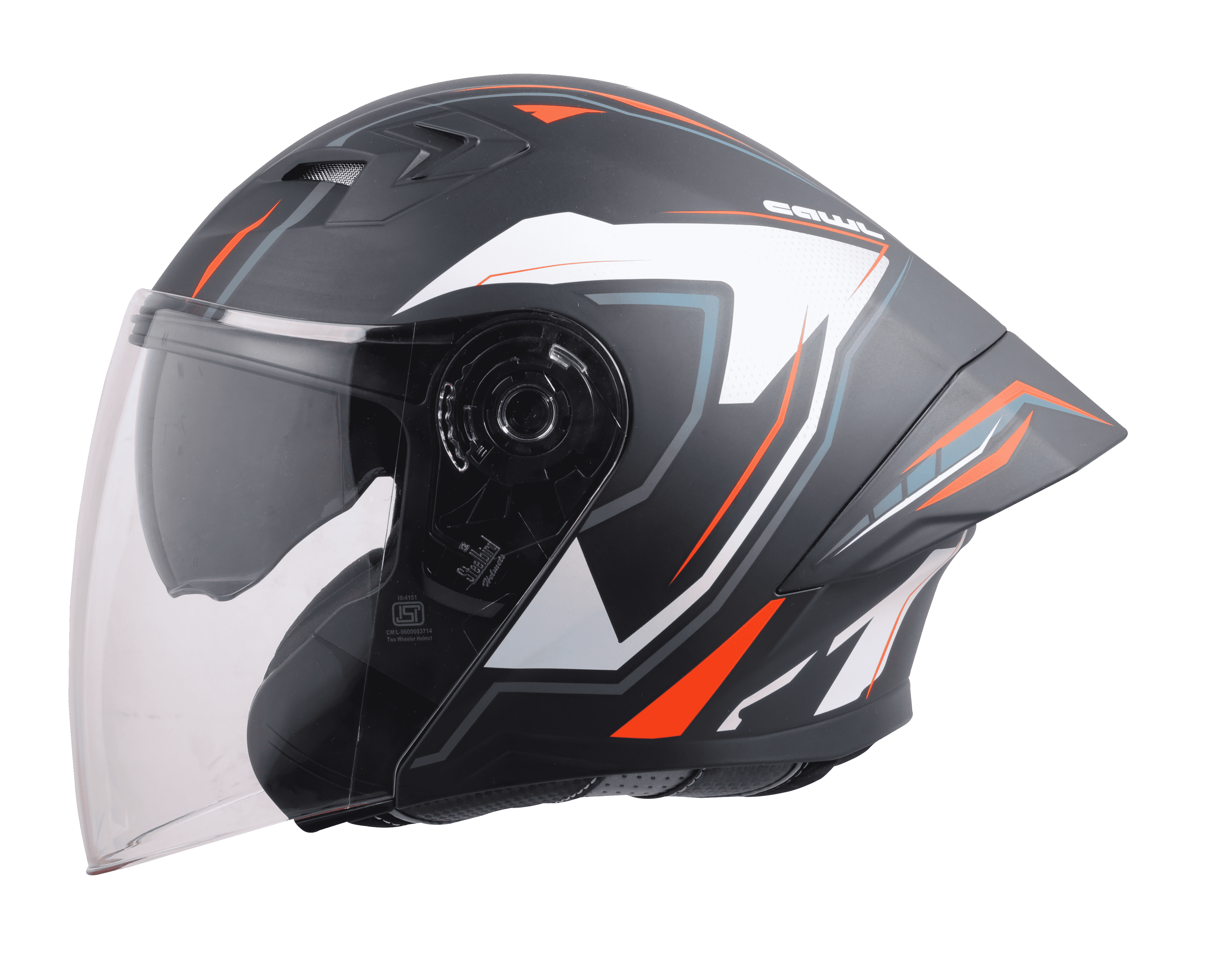 SBA-16 ISS CAWL GLOSSY BLACK WITH GREY ORANGE 