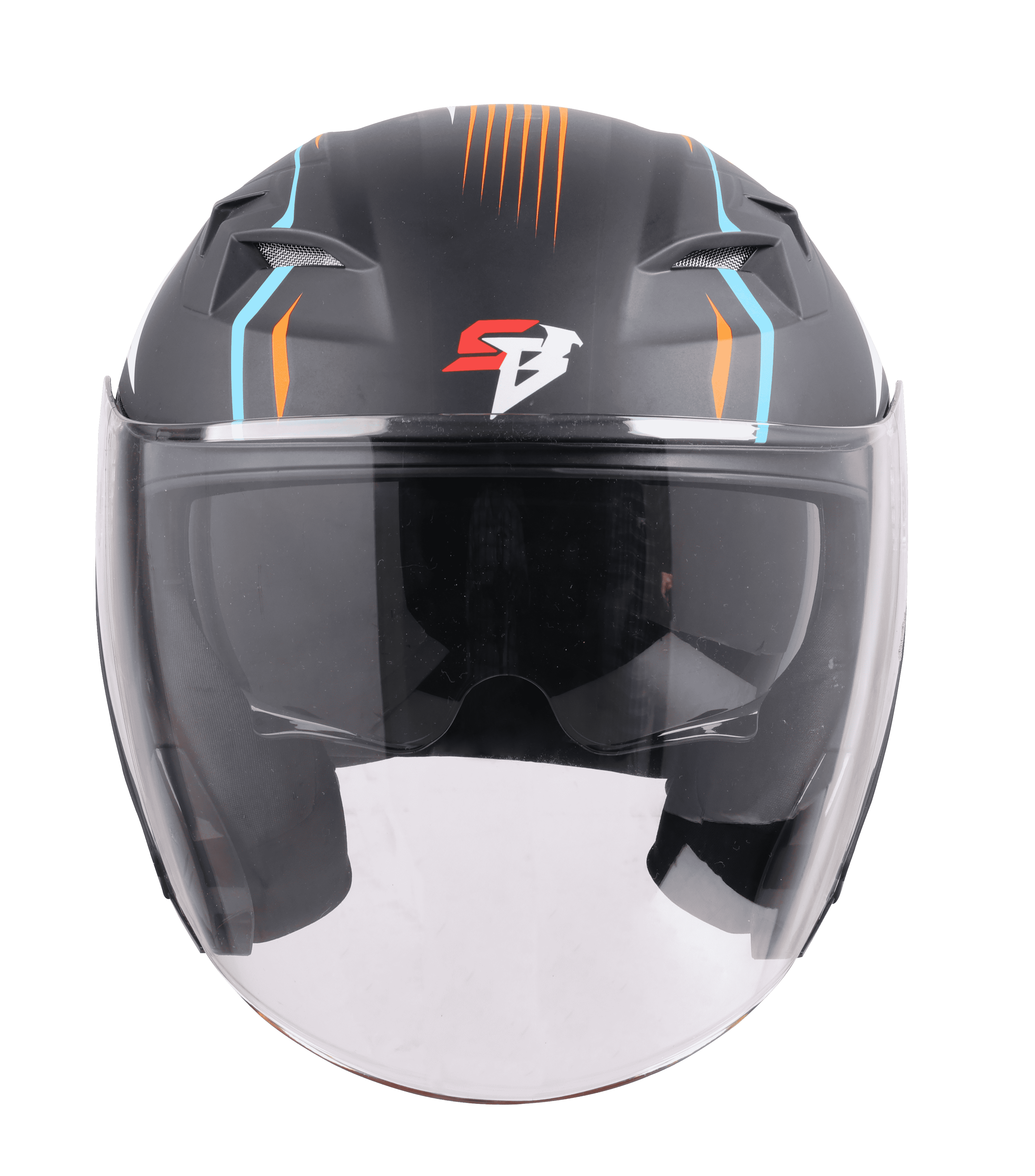 SBA-16 ISS CAWL GLOSSY BLACK WITH JAZZ BLUE ORANGE