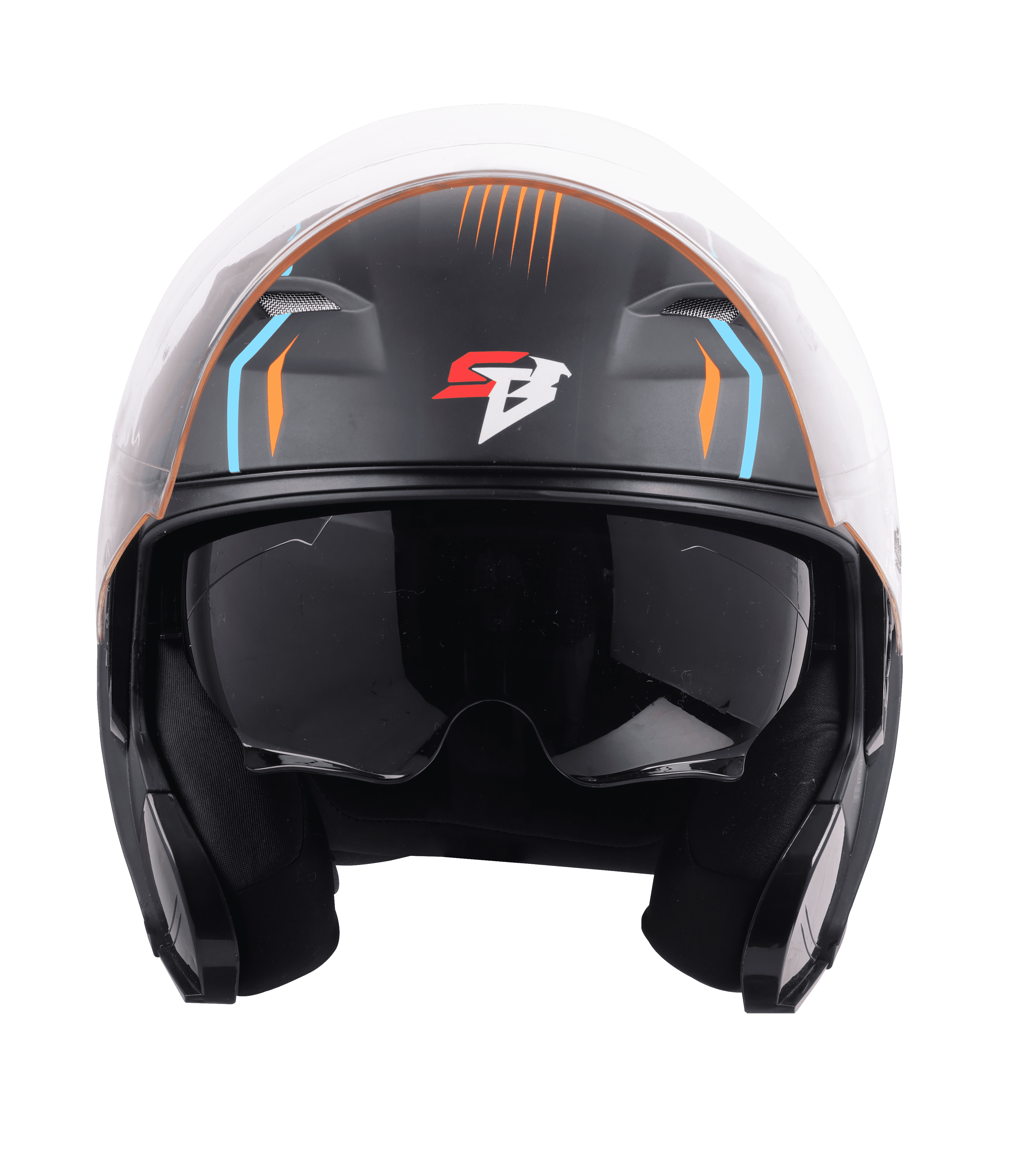 SBA-16 ISS CAWL GLOSSY BLACK WITH JAZZ BLUE ORANGE