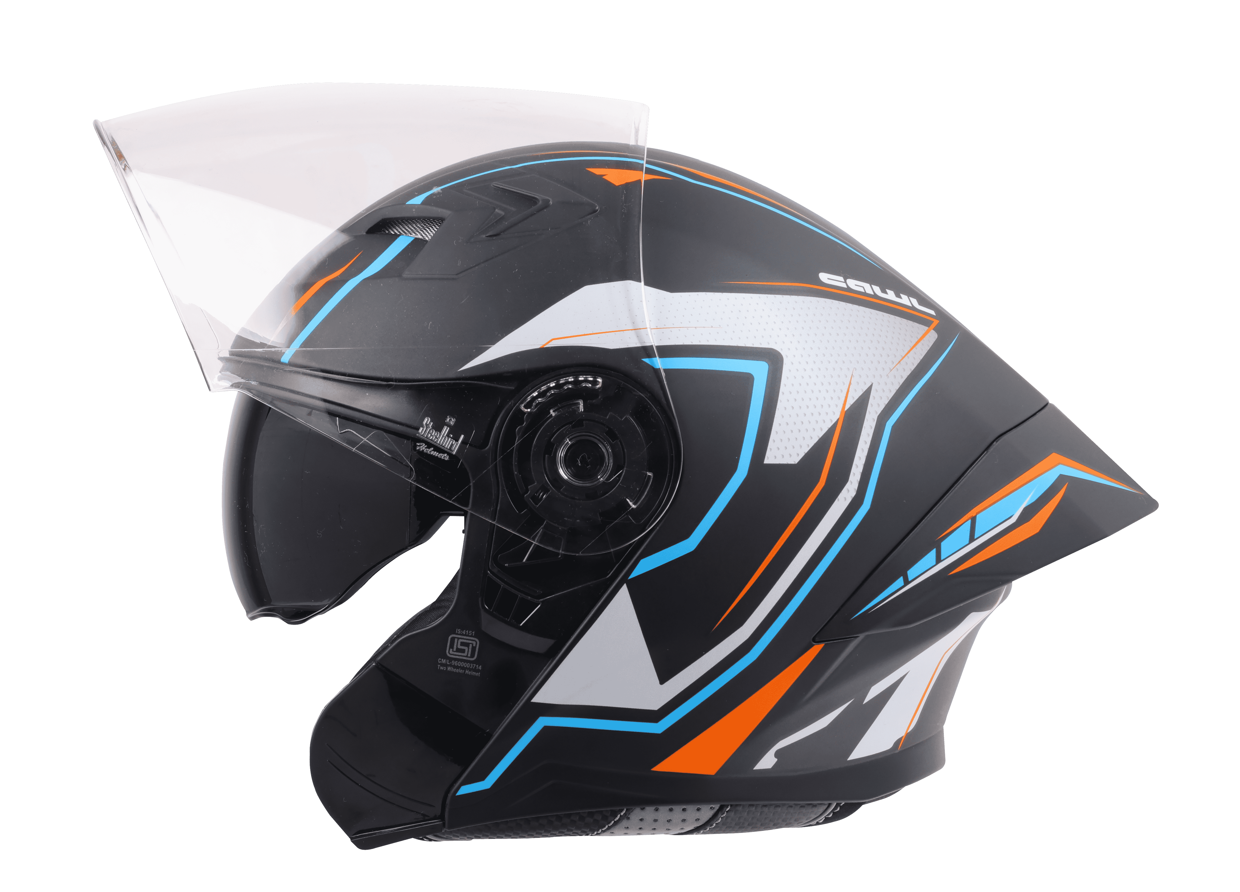 SBA-16 ISS CAWL GLOSSY BLACK WITH JAZZ BLUE ORANGE