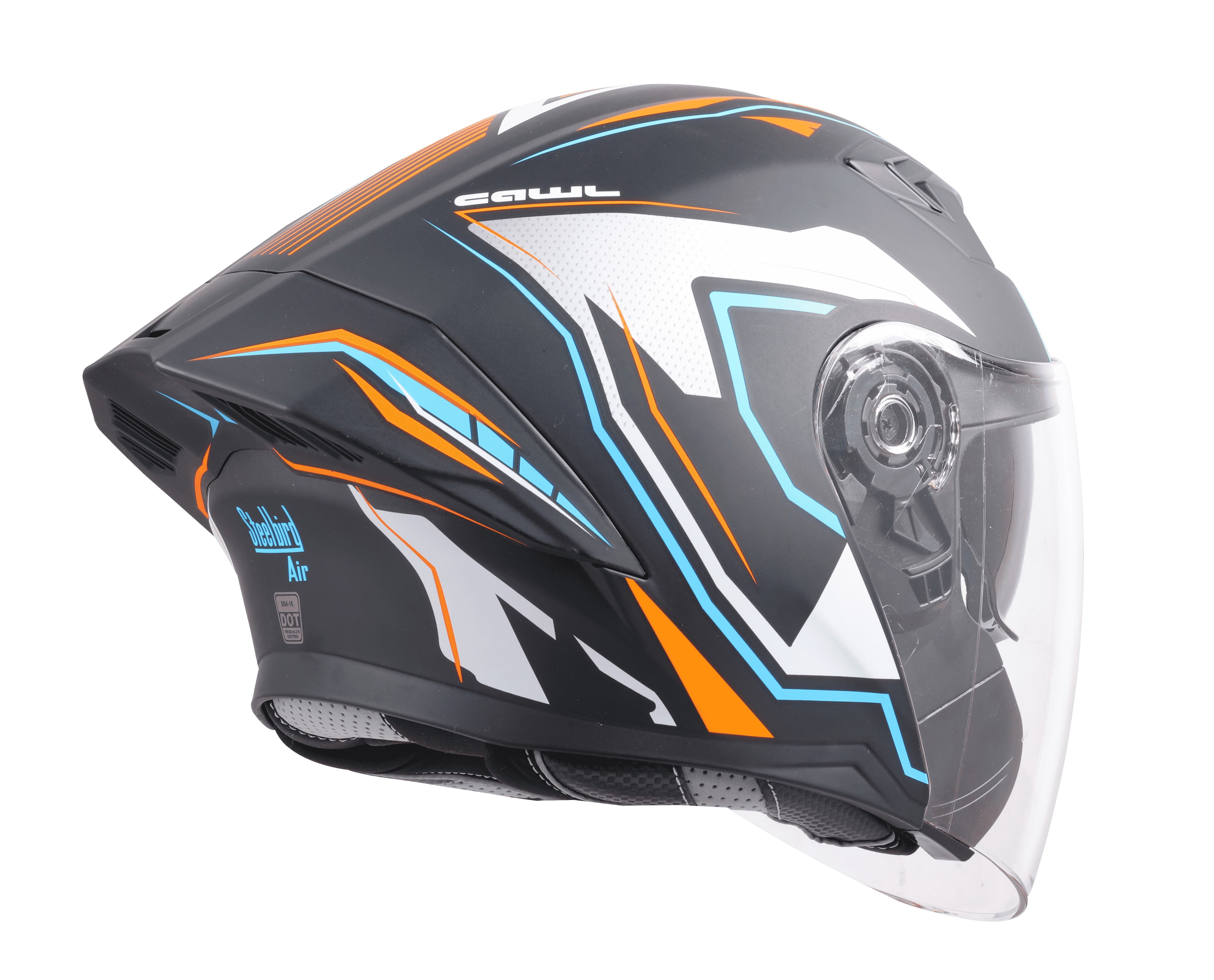 SBA-16 ISS CAWL GLOSSY BLACK WITH JAZZ BLUE ORANGE