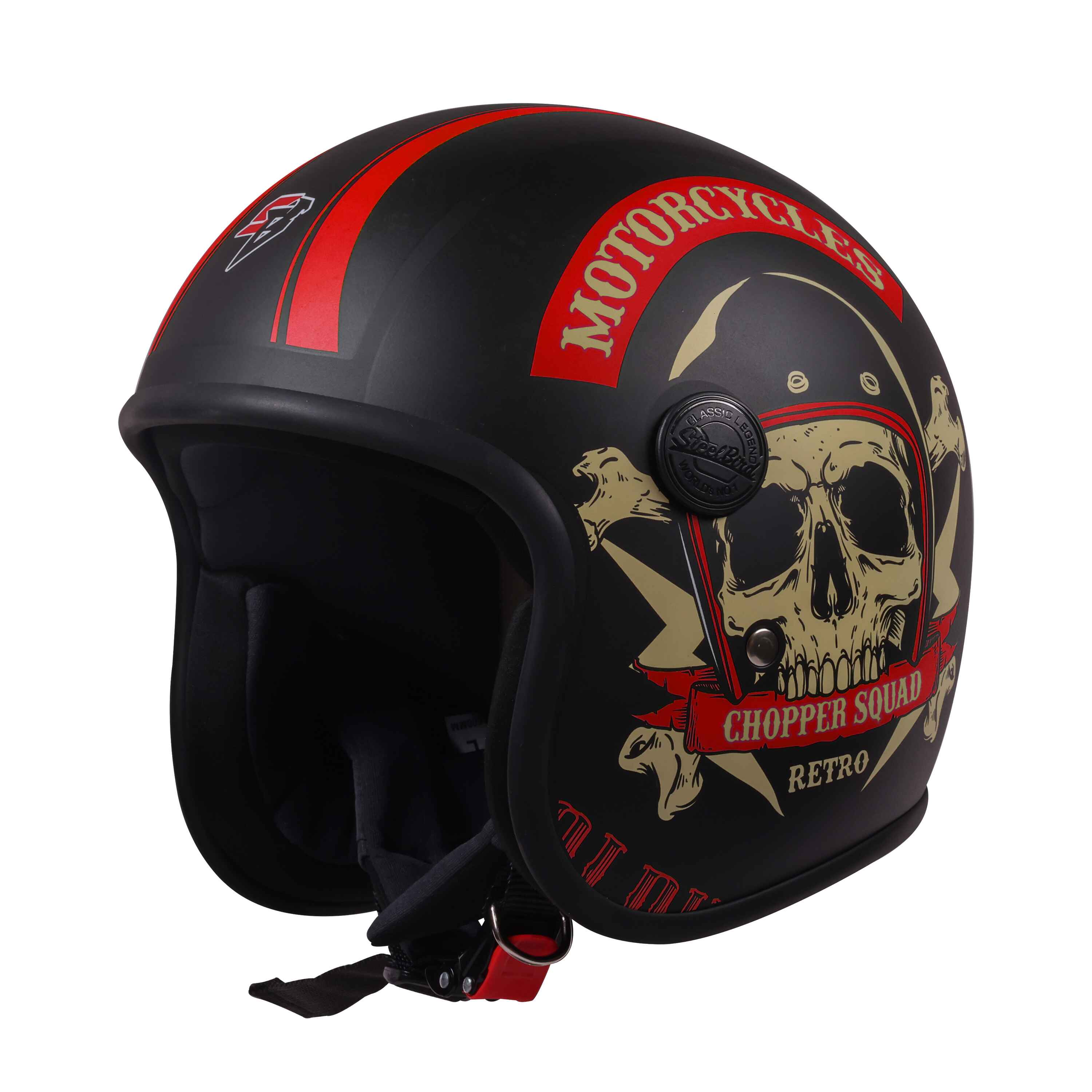 SBH-55 CHOPPER SQUAD GLOSSY BLACK WITH RED 