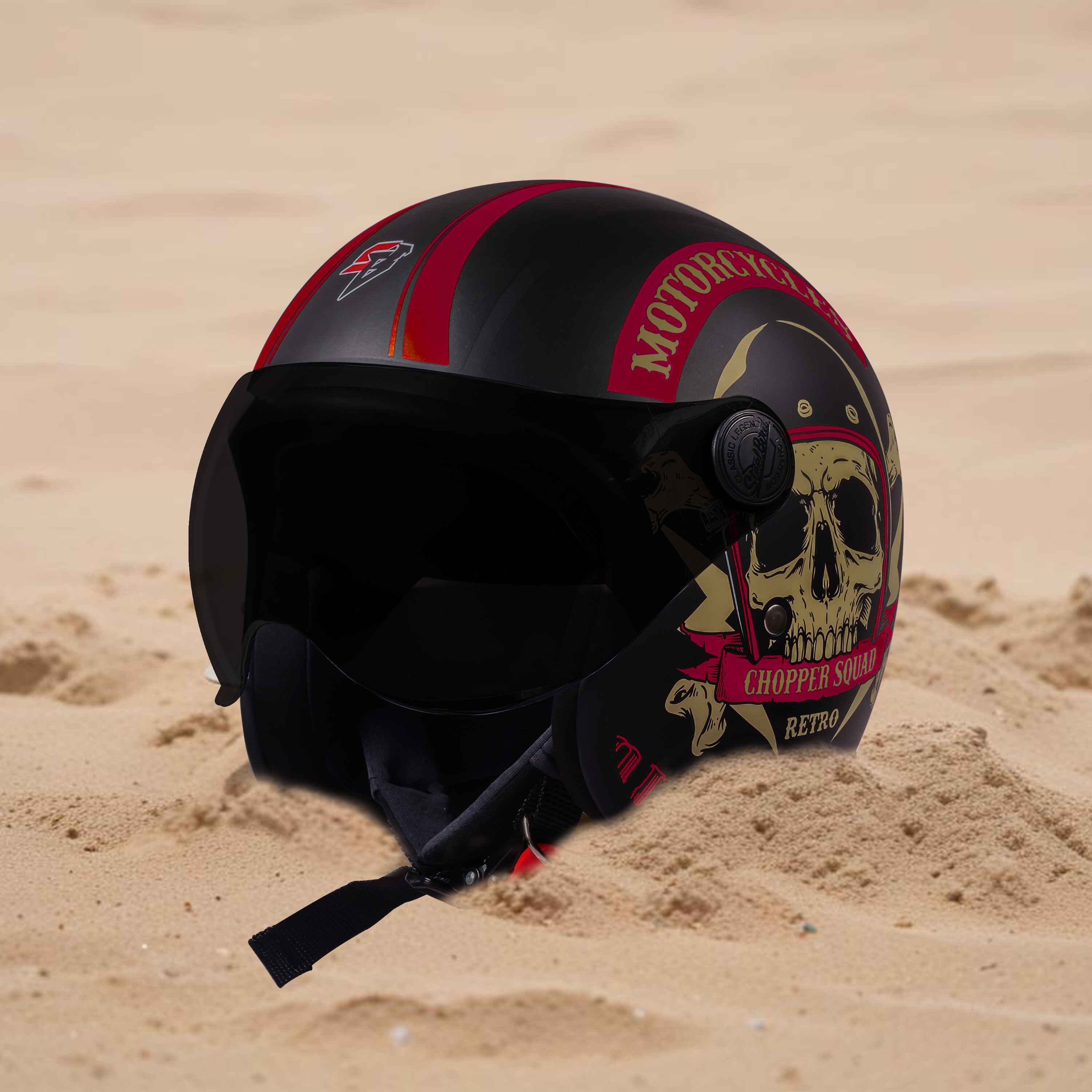 SBH-54 CHOPPER SQUAD GLOSSY BLACK WITH RED 