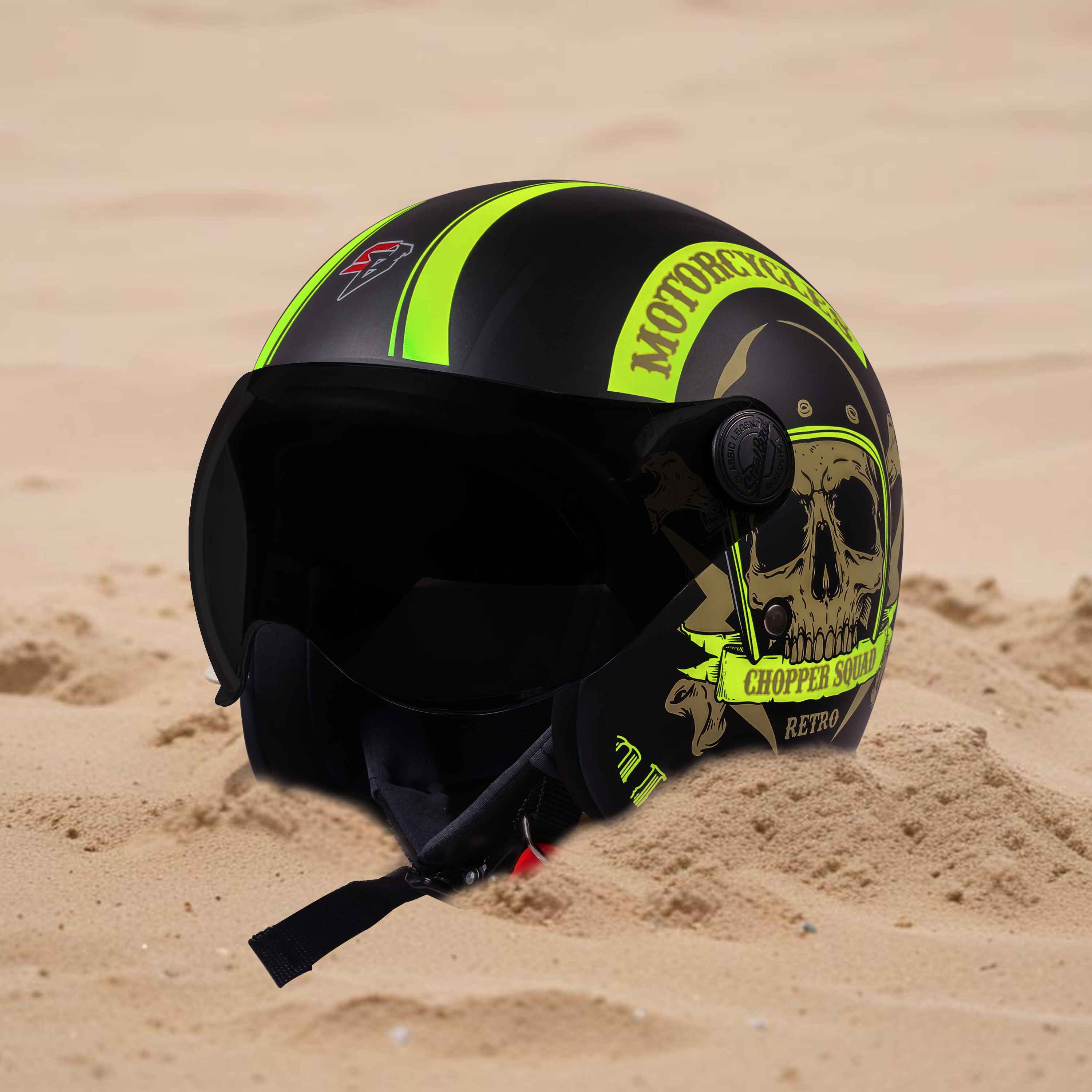 SBH-54 CHOPPER SQUAD GLOSSY BLACK WITH NEON