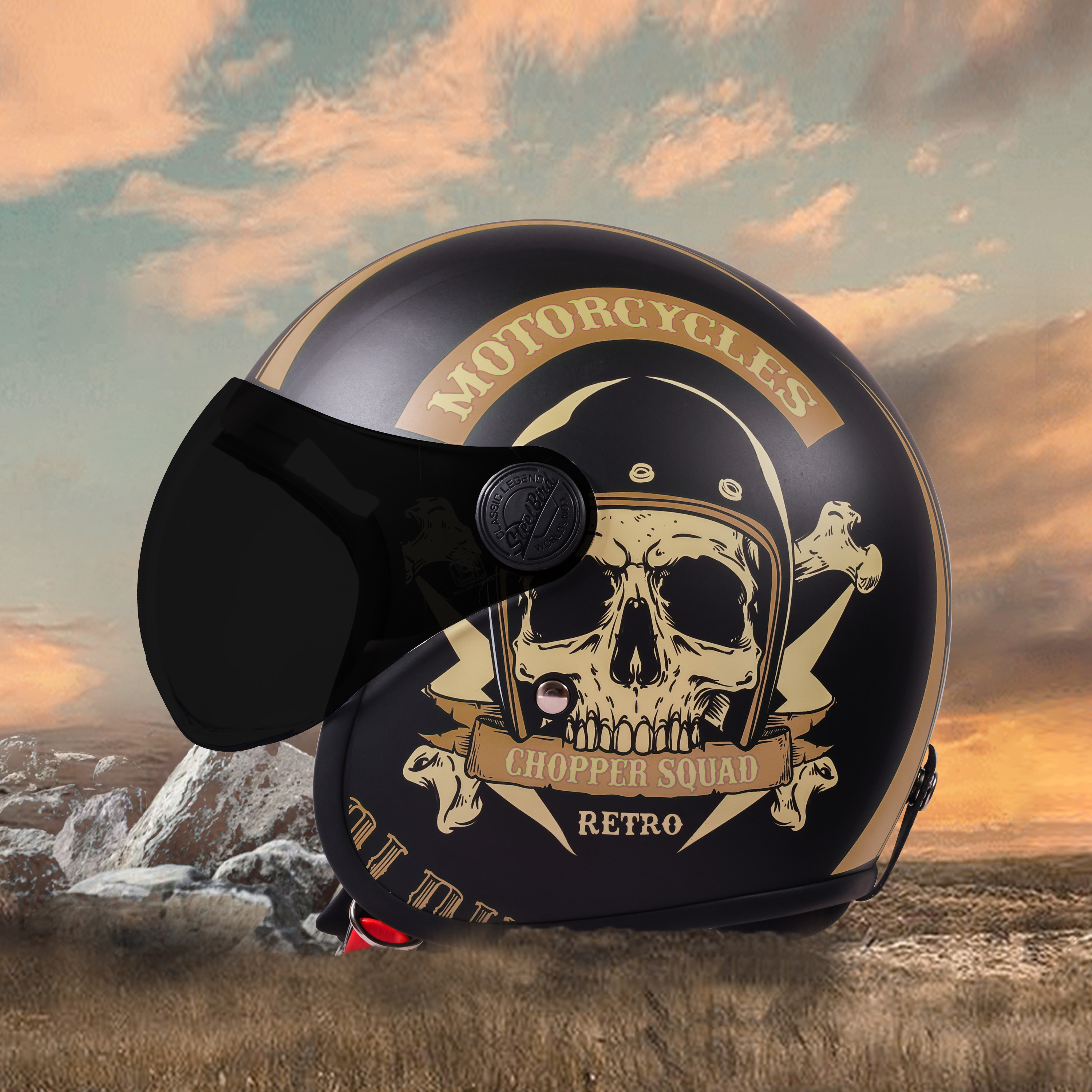 SBH-54 CHOPPER SQUAD GLOSSY BLACK WITH GOLD