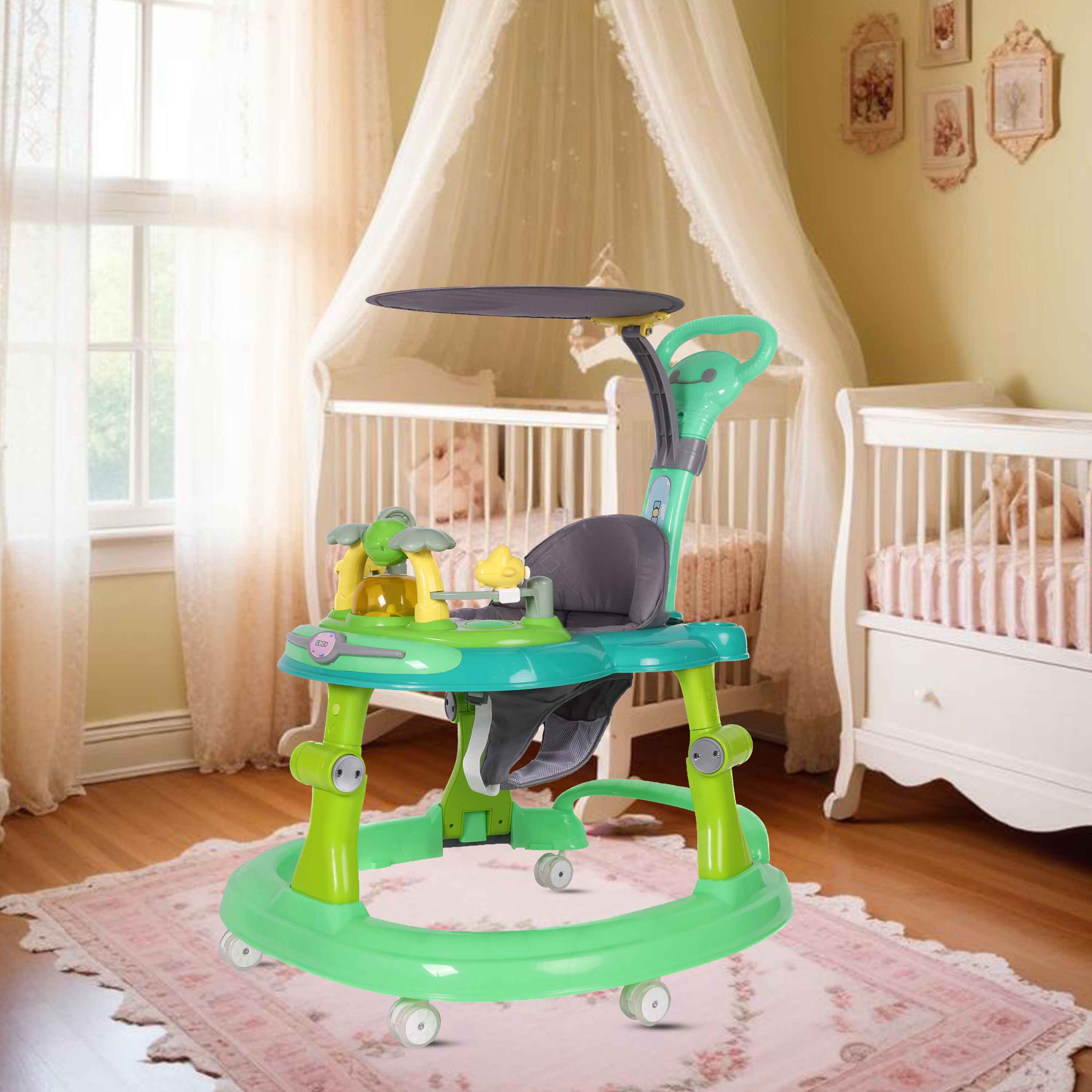 Koko Twita Baby Walker With Sun Shield - Green