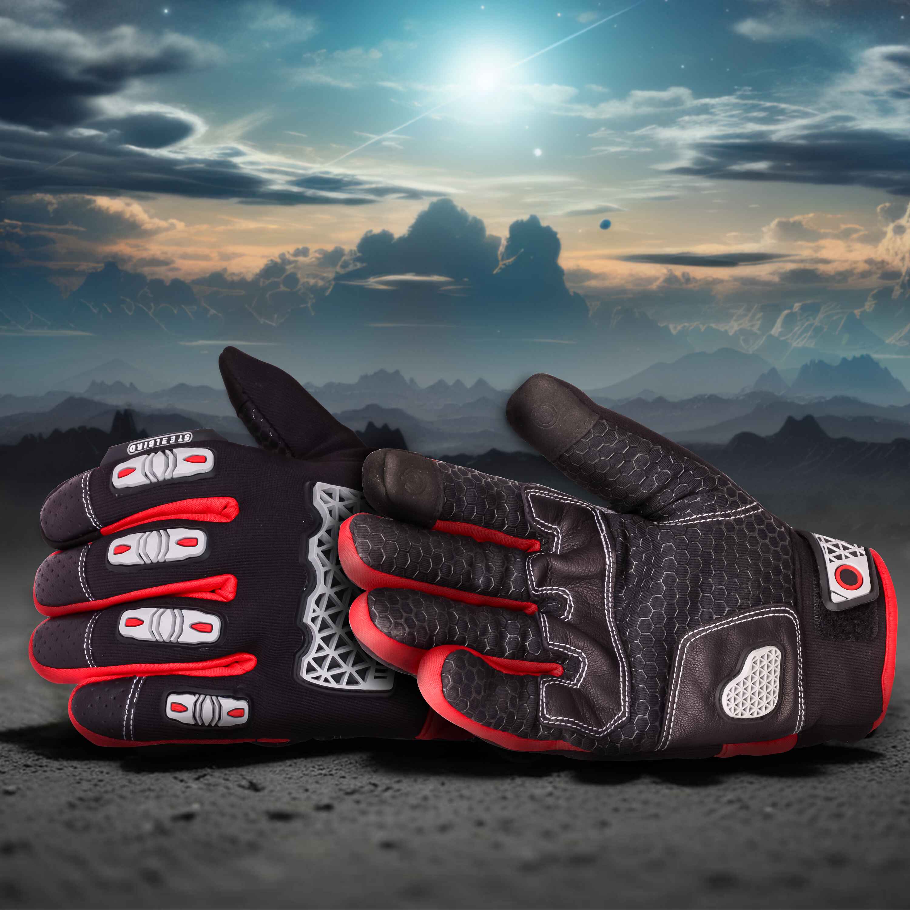 Steelbird Fighter Gloves-Red