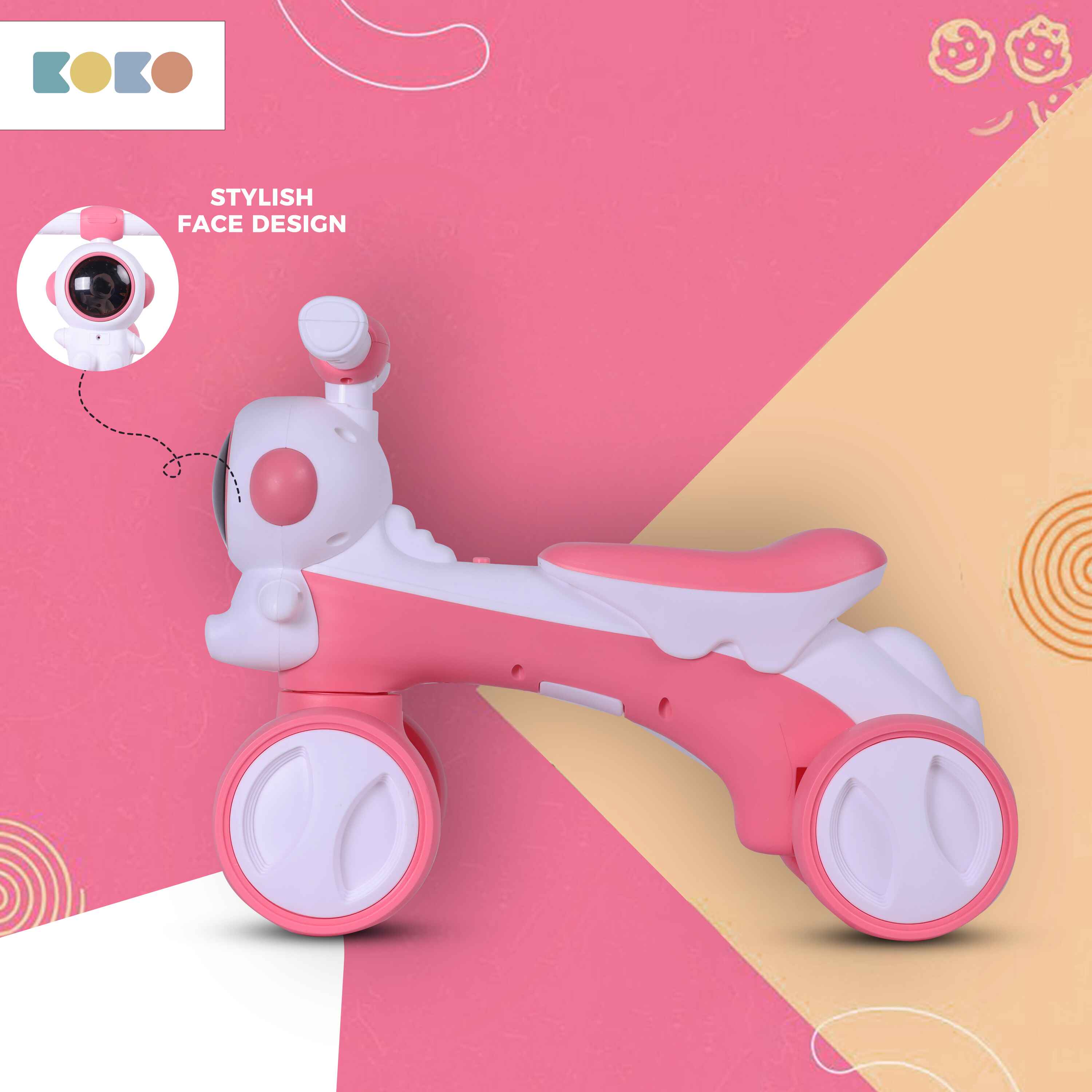 KOKO ASTRONAUT BALANCING CAR-PINK