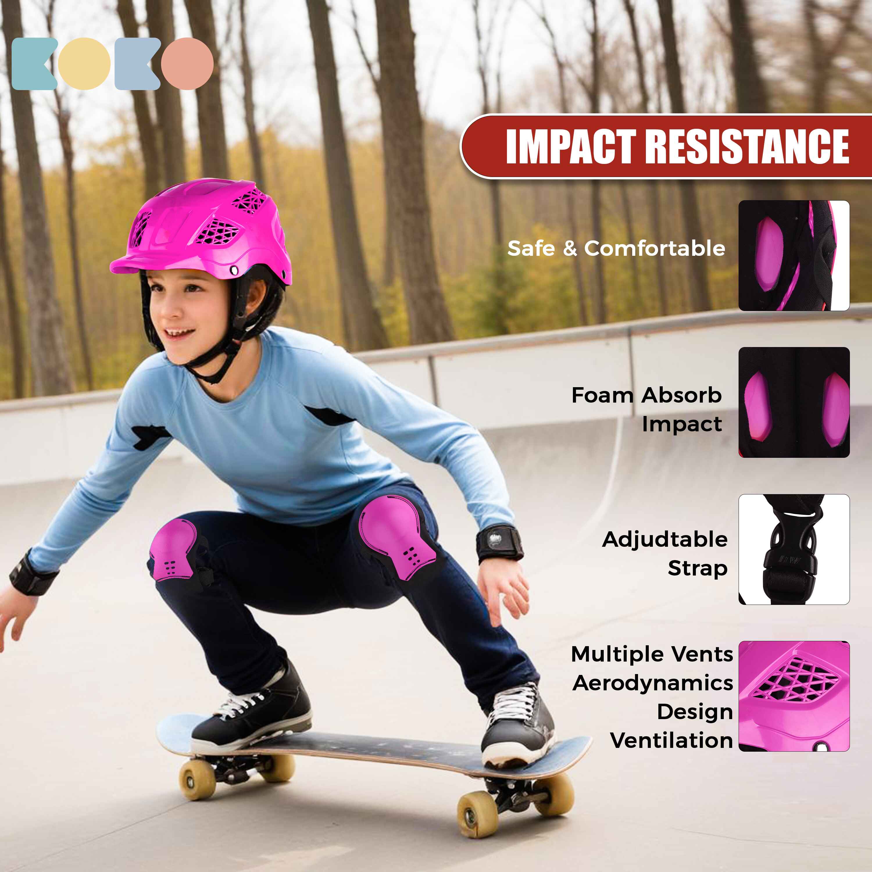 Koko Dragon Skating / Cycling Helmet For Kids- Pink