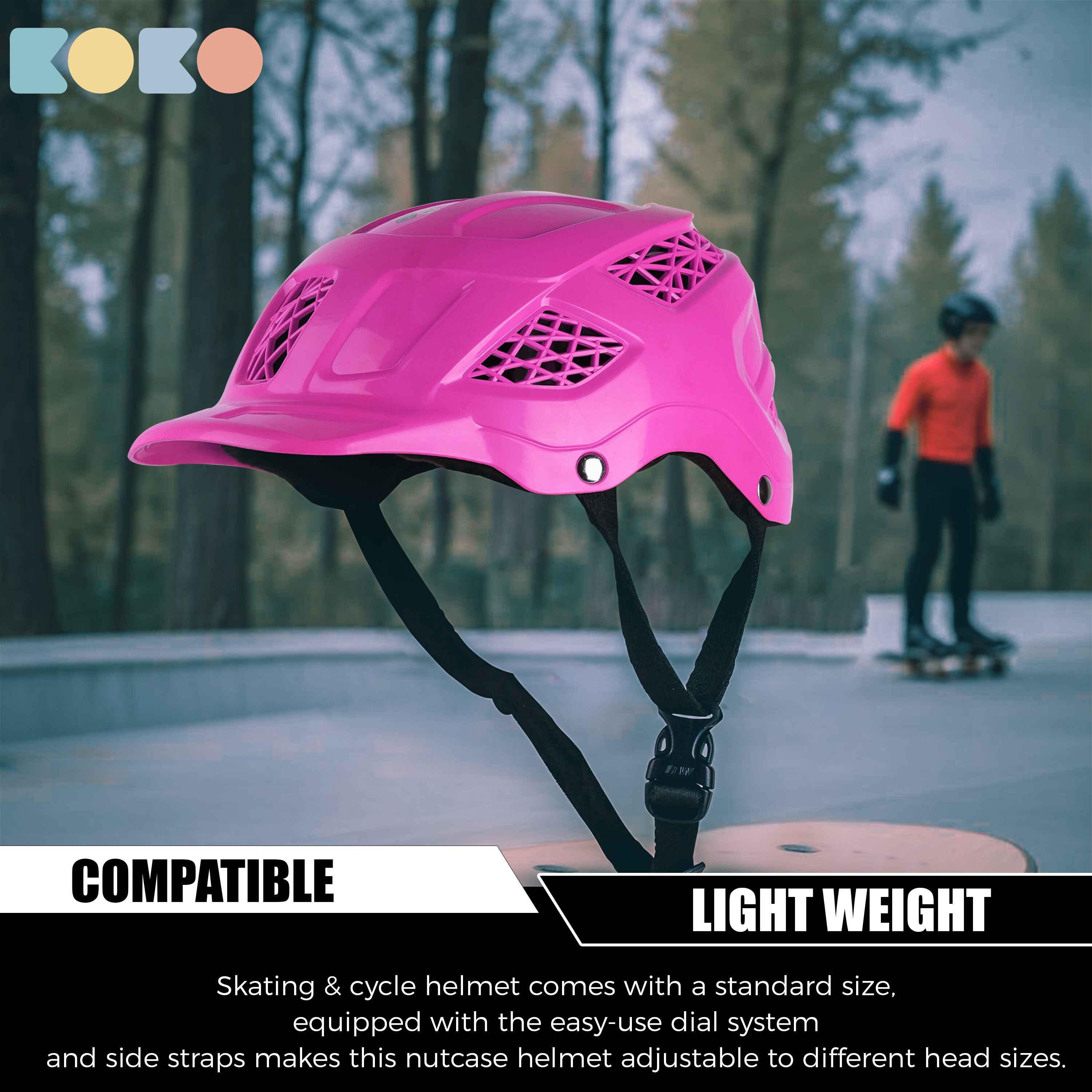 Koko Dragon Skating / Cycling Helmet For Kids- Pink