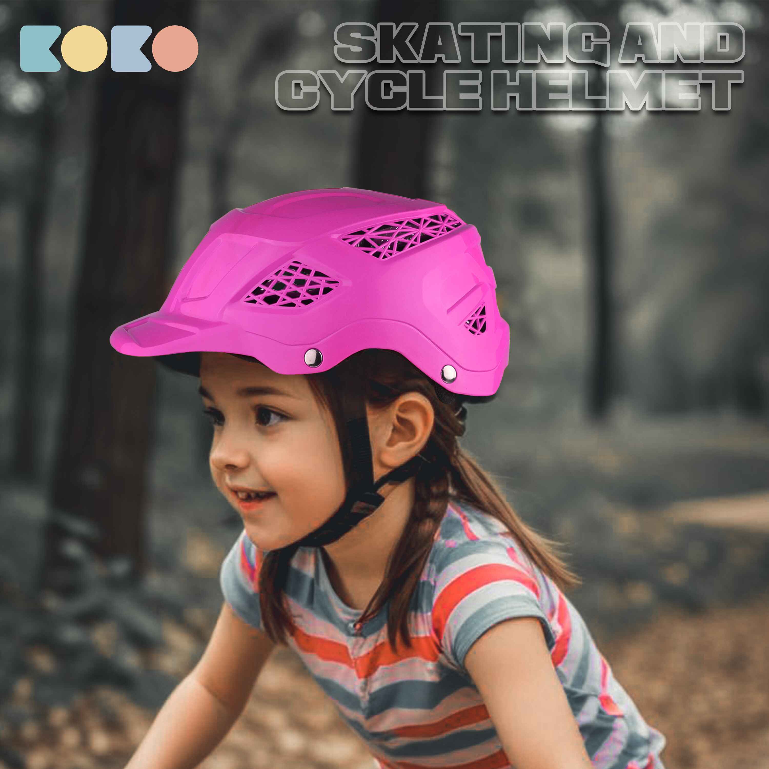 Koko Dragon Skating / Cycling Helmet For Kids- Pink