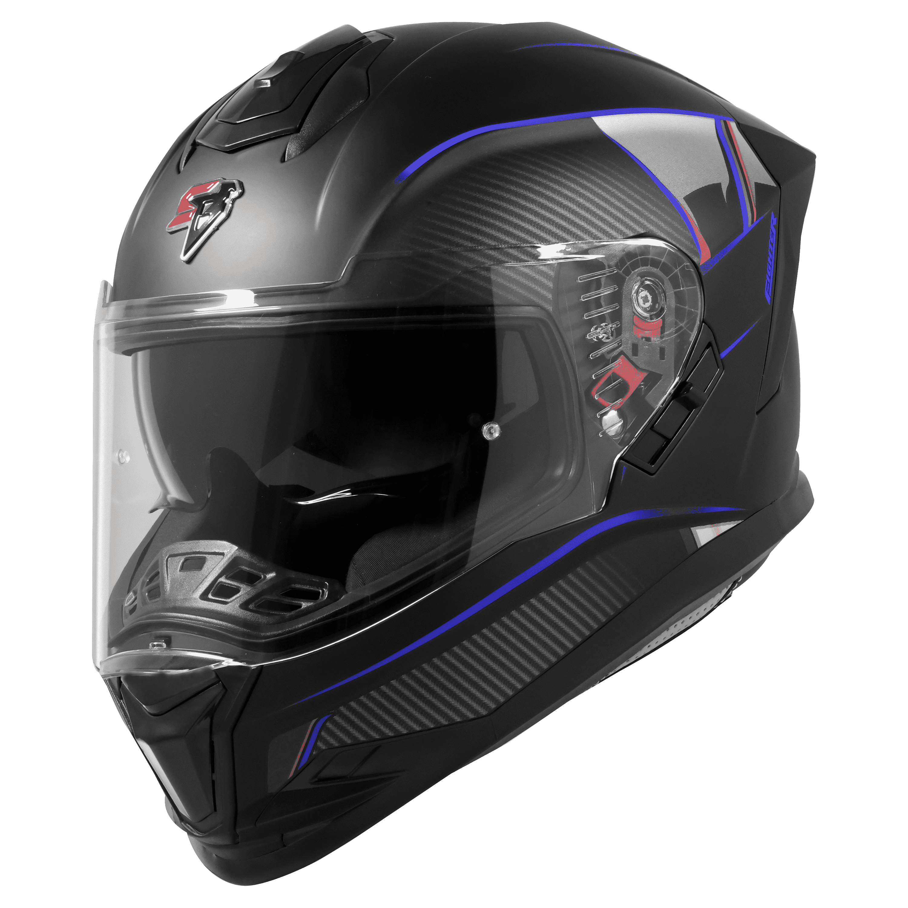 SBH-57 ISS FIGHTER F1 GLOSSY BLACK WITH BLUE 