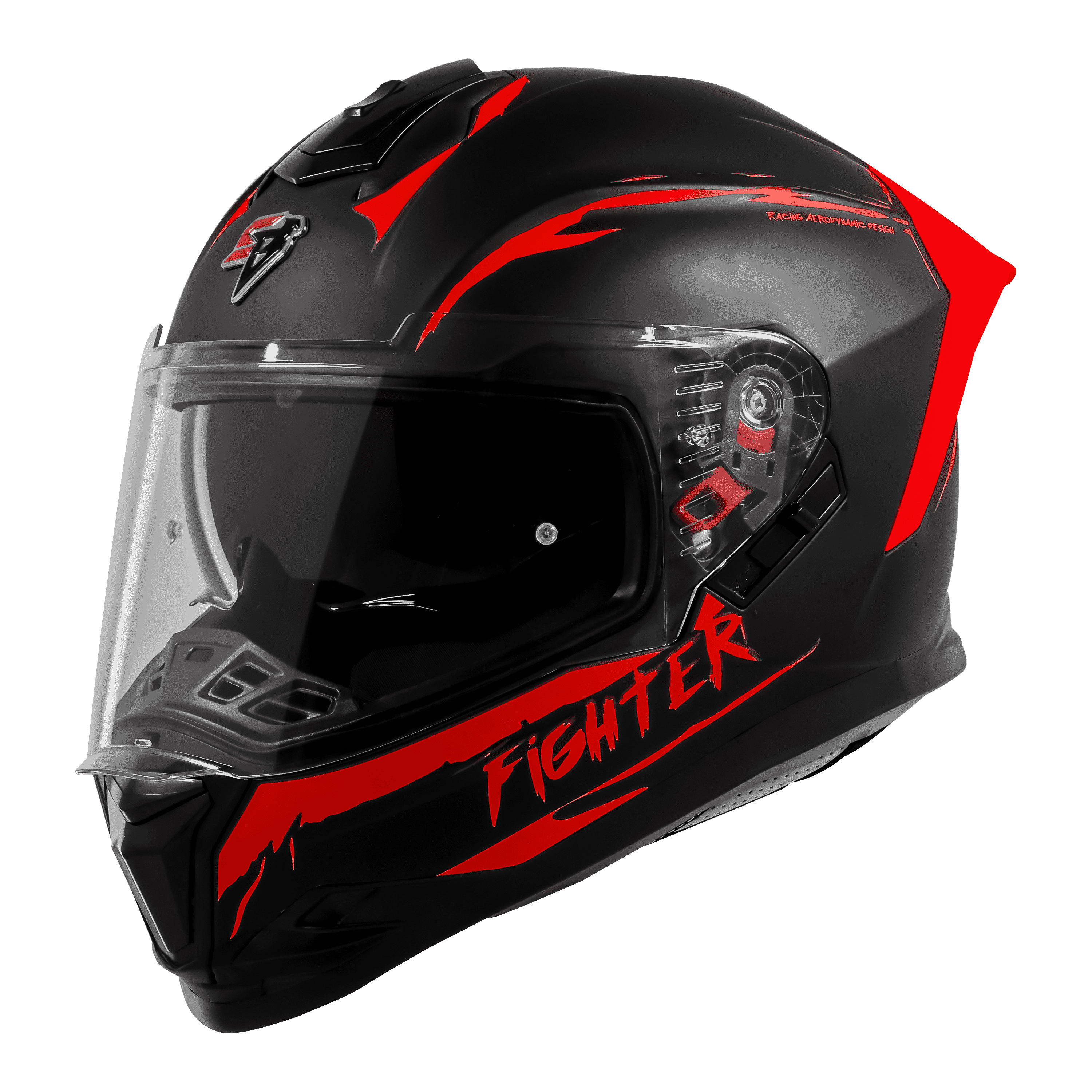 SBH-57 ISS FIGHTER F2 GLOSSY BLACK WITH RED