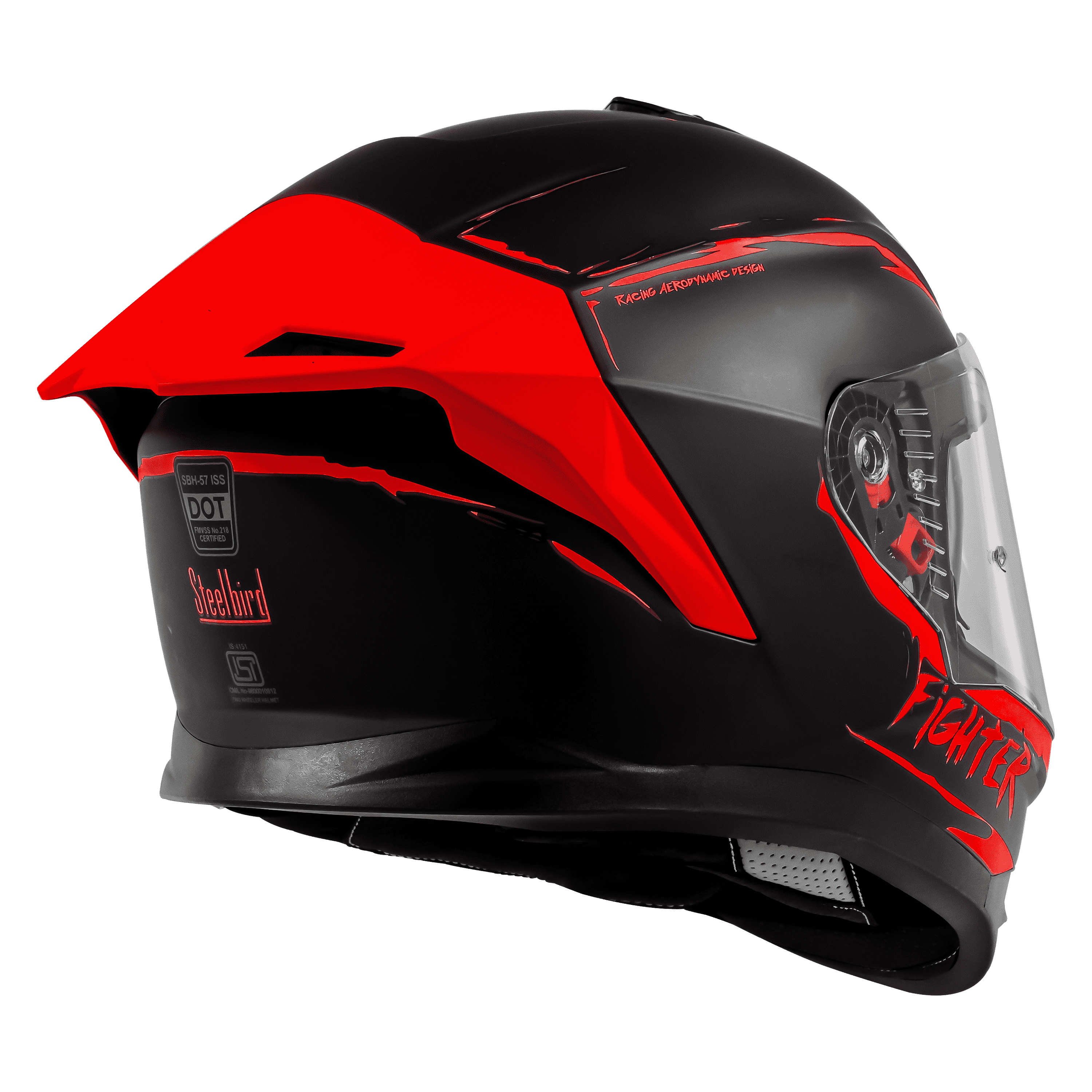 SBH-57 ISS FIGHTER F2 GLOSSY BLACK WITH RED