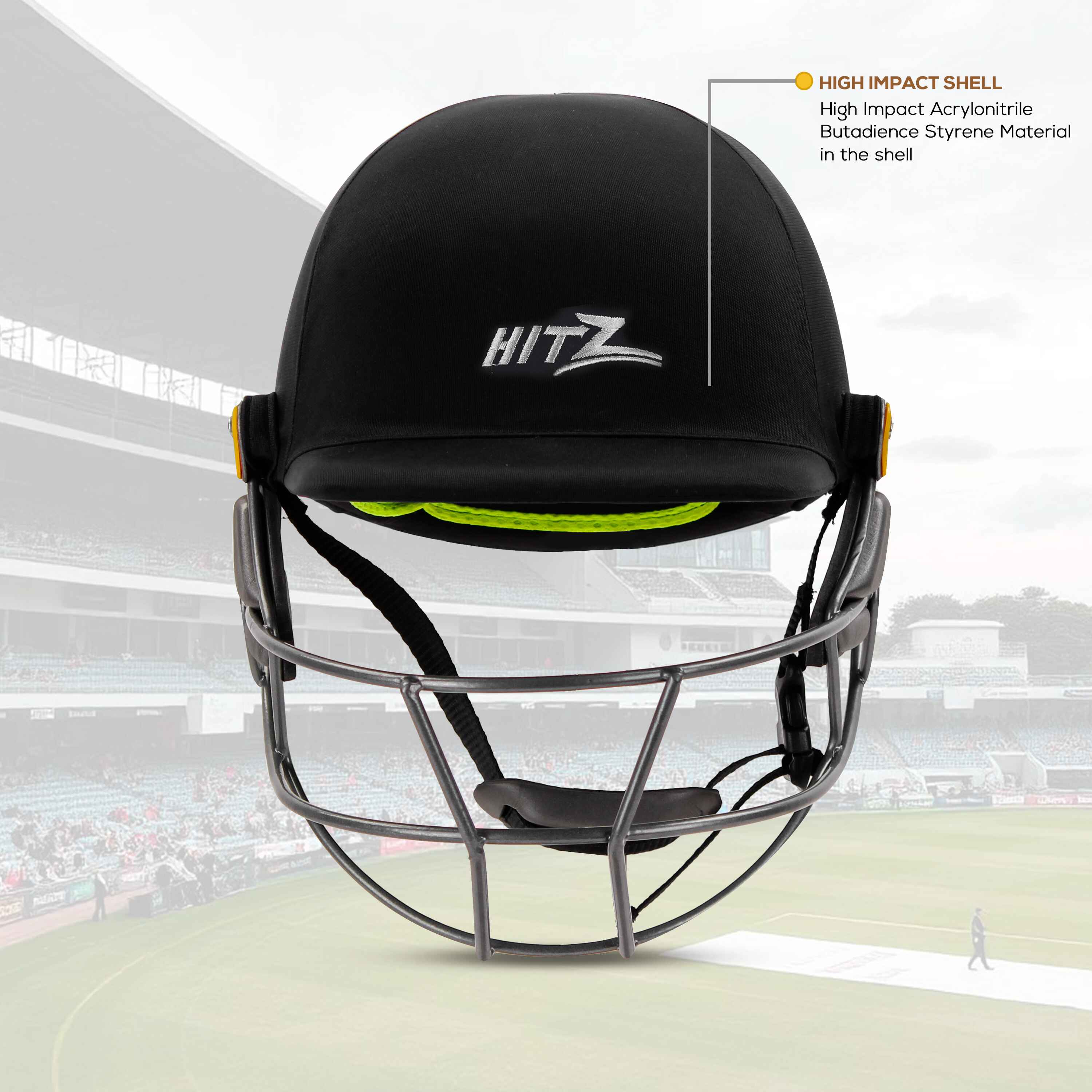 HITZ Cricket Helmet Black Fabric 