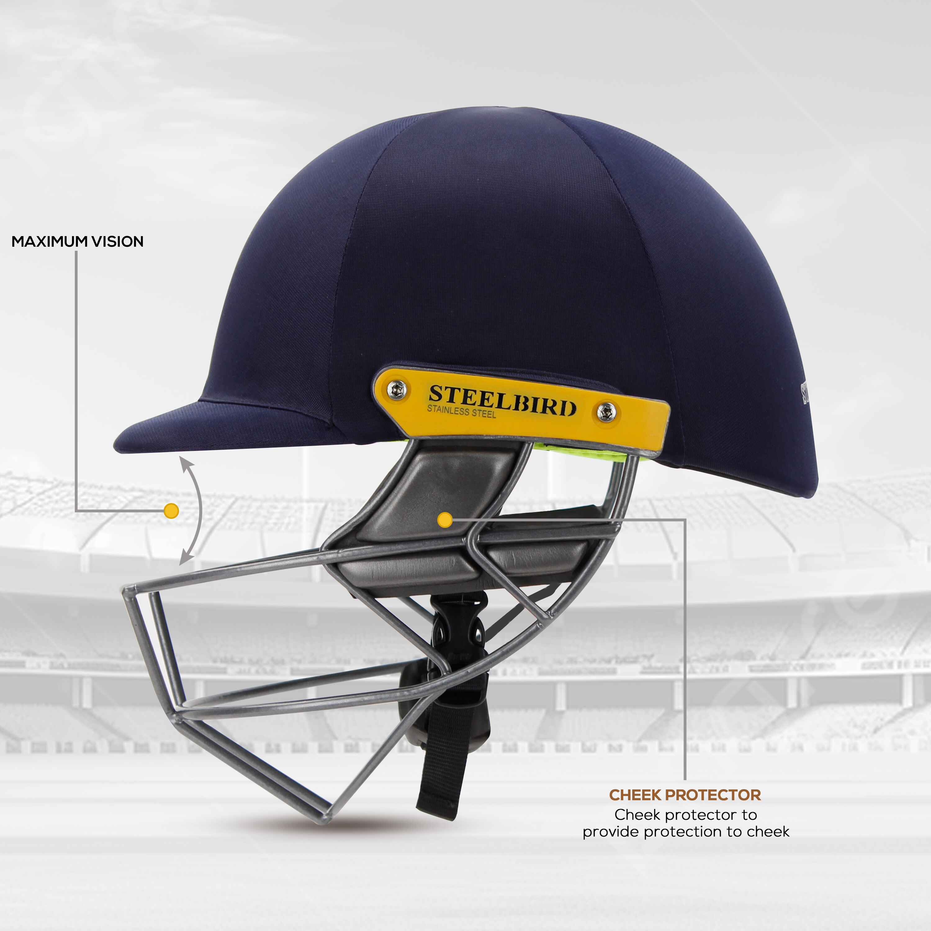 HITZ Cricket Helmet Blue Fabric 