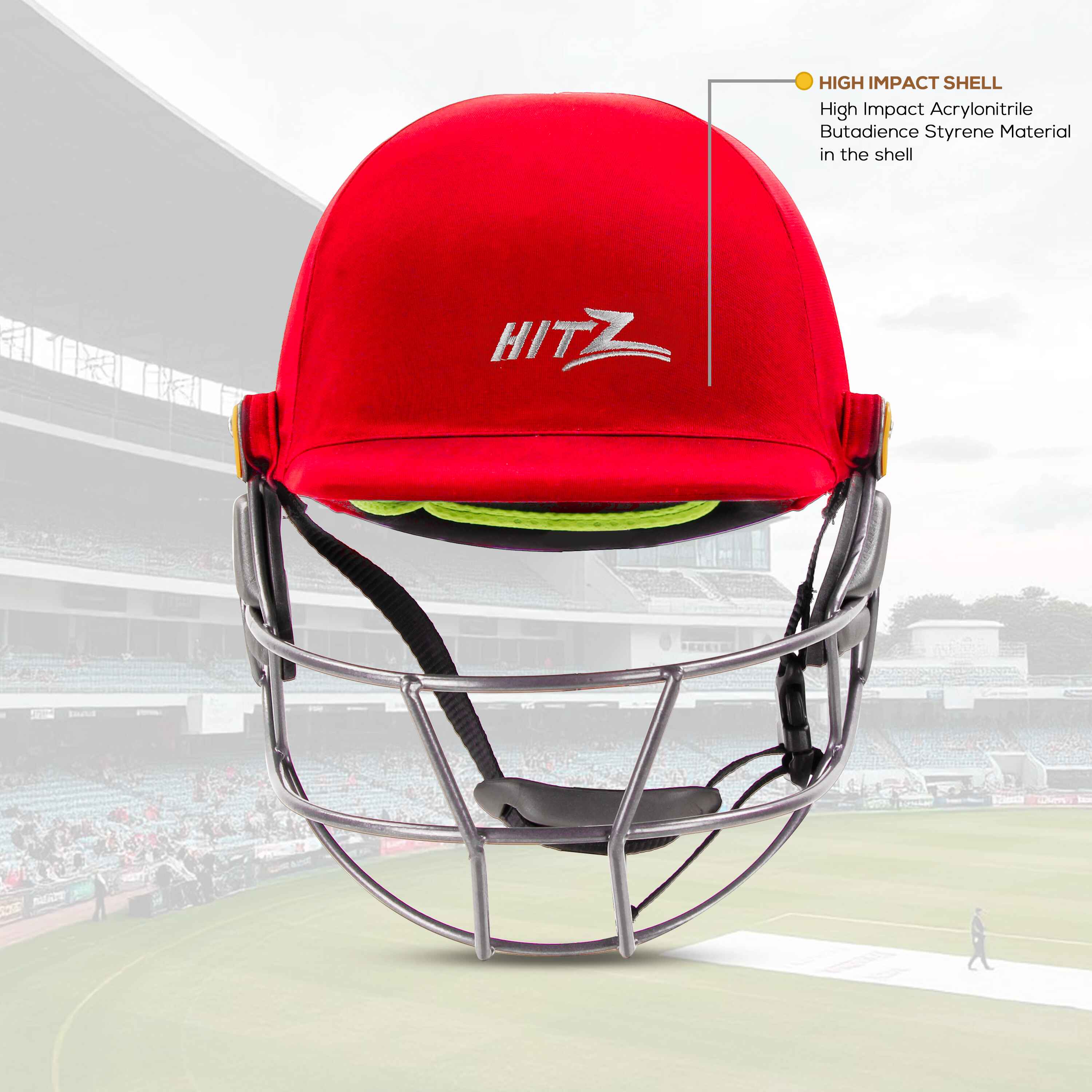 HITZ Cricket Helmet Red Fabric 