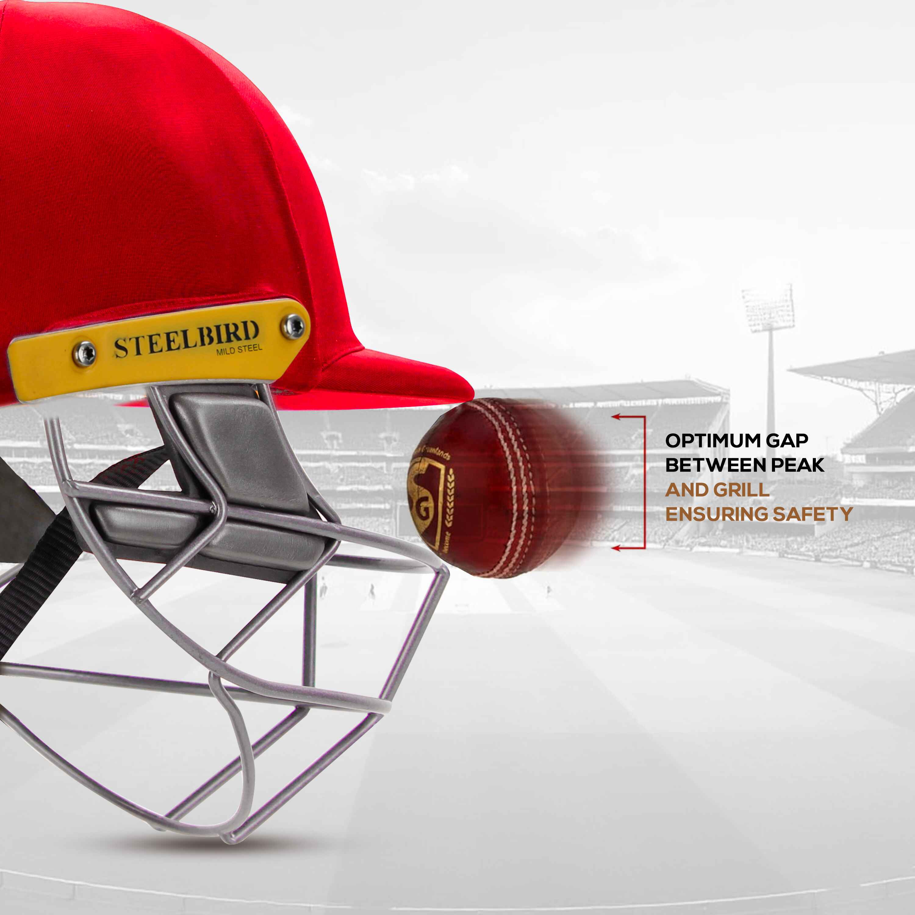 HITZ Cricket Helmet Red Fabric 