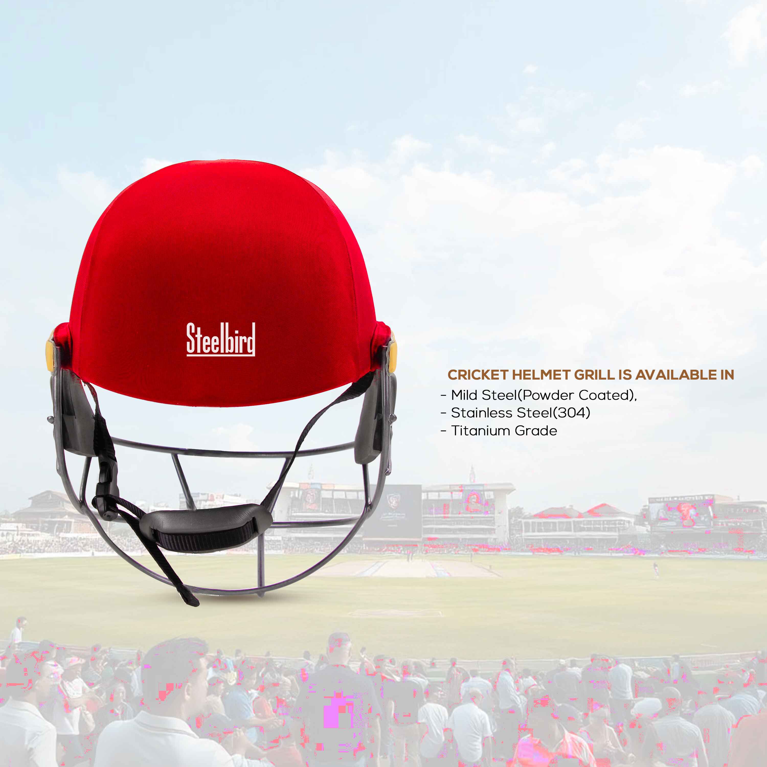 HITZ Cricket Helmet Red Fabric 