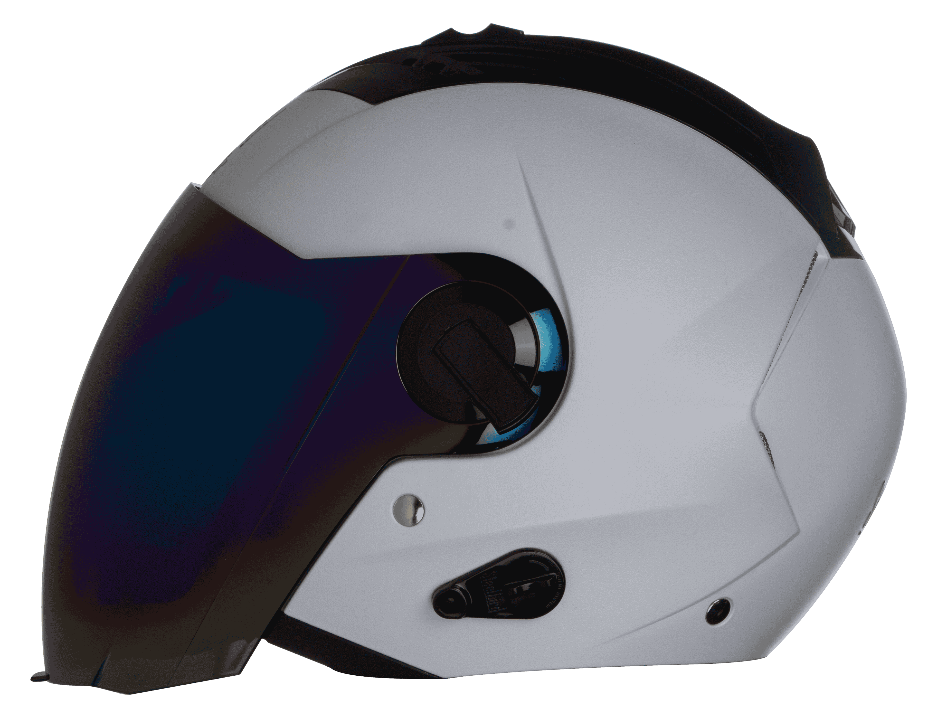 SBA-3 DASHING WHITE ( Fitted With Clear Visor Extra Gold Chrome Visor Free)