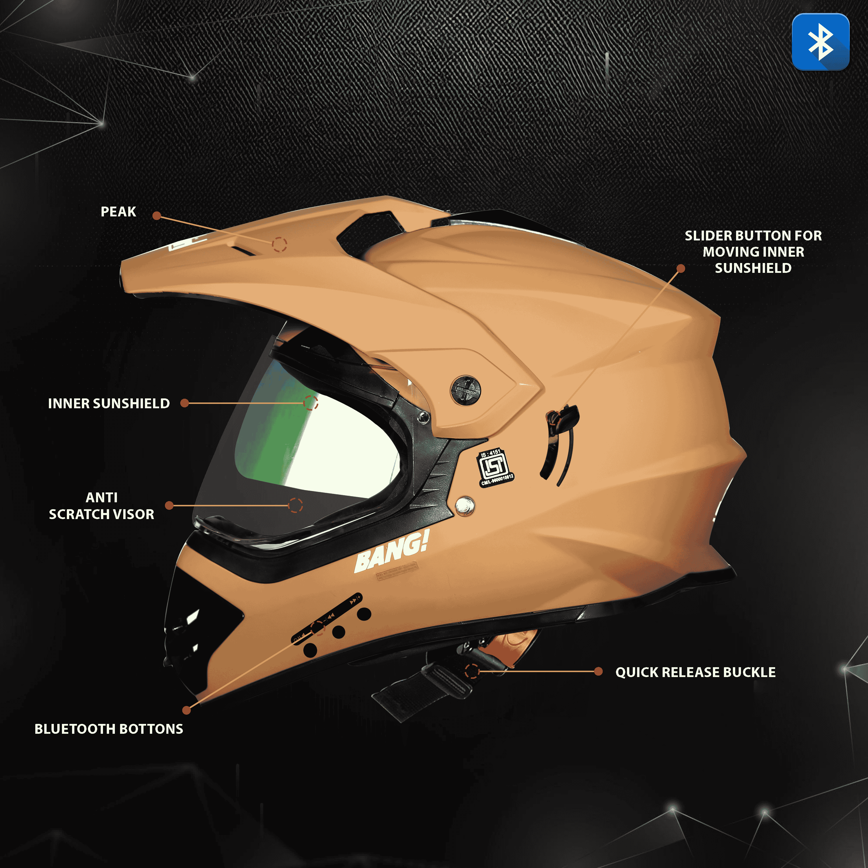 SBH-13 ISS GOLD BT RACER MAT DESERT STORM