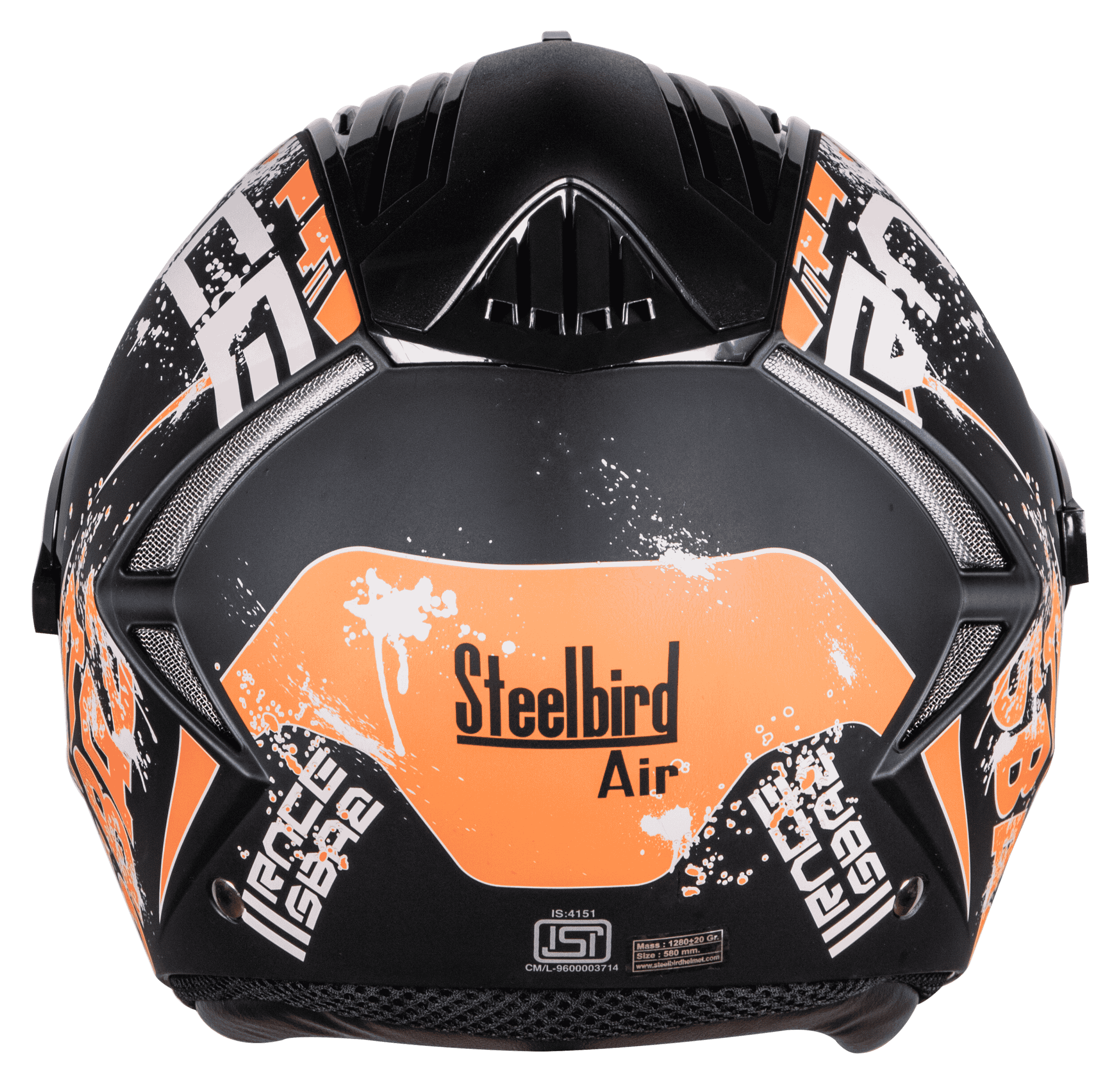 SBA-2 Race Mat Black Orange ( Fitted With Clear Visor  Extra Gold Chrome Visor Free)