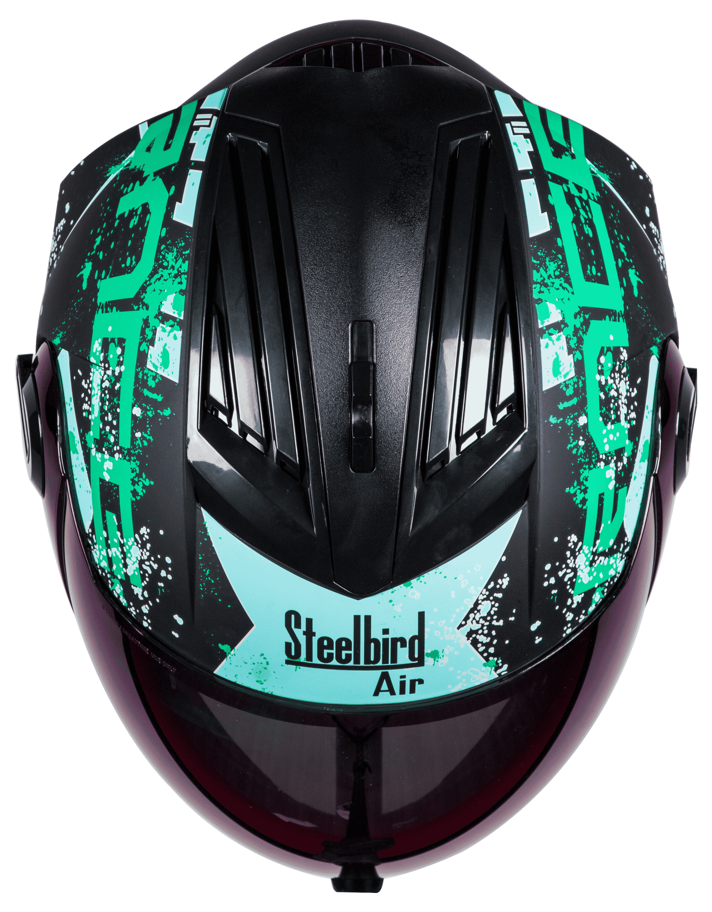 SBA-2 Race Mat Black With Green ( Fitted With Clear Visor  Extra Rainbow Chrome Visor Free)